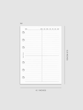Digital mockup of inserts in A6.