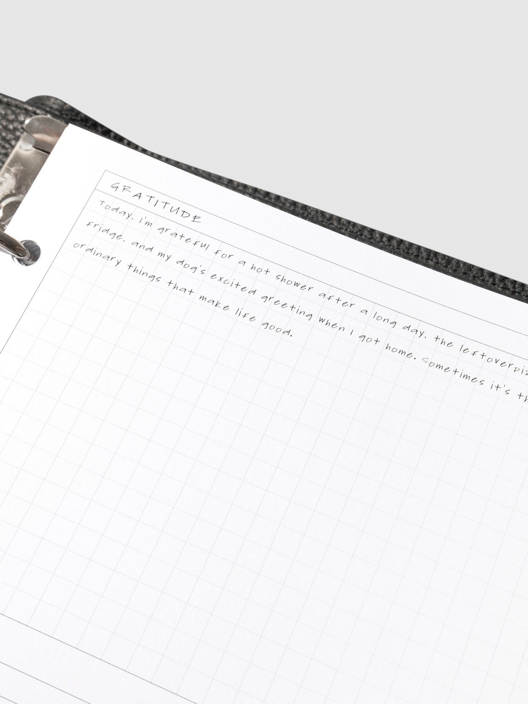 Insert in use inside a black leather