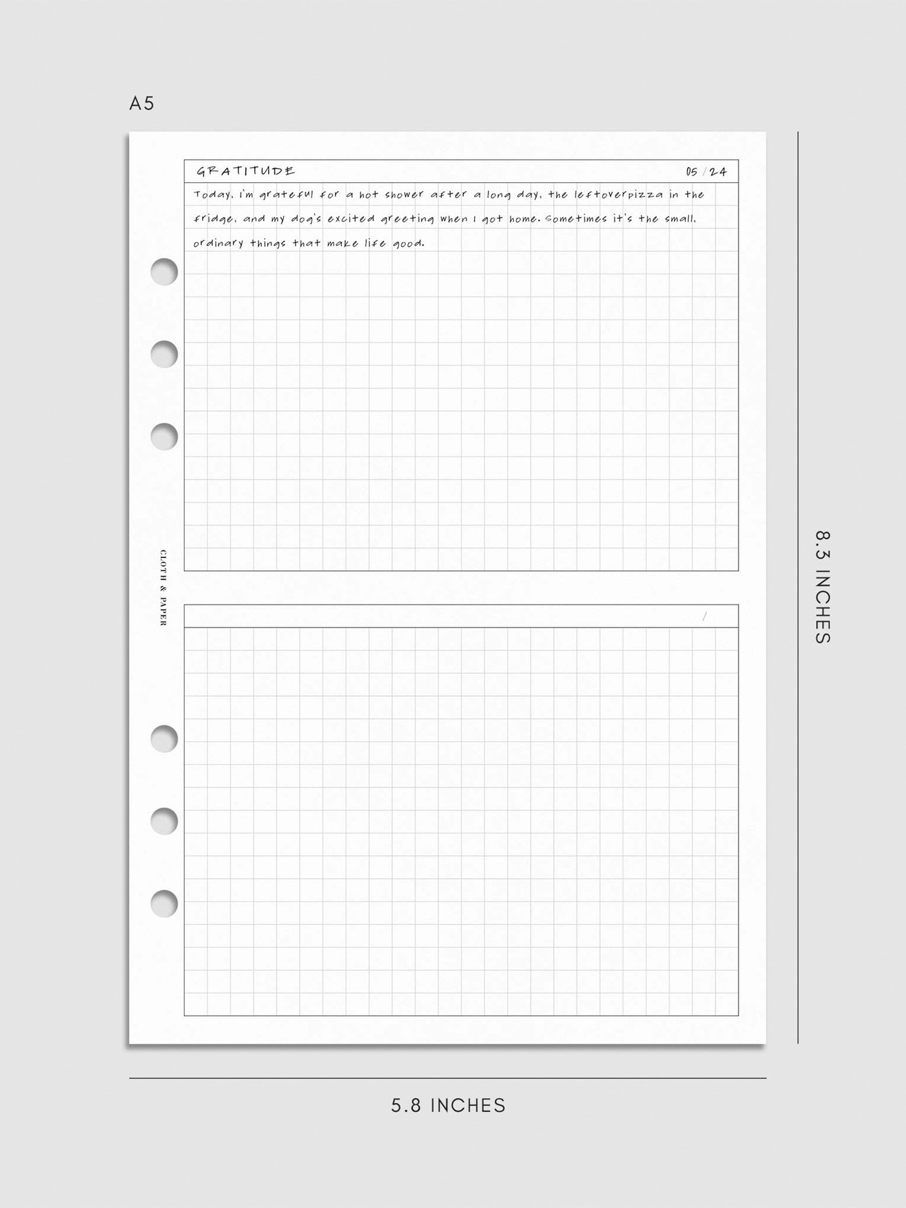 Digital mockup of insert in A5.