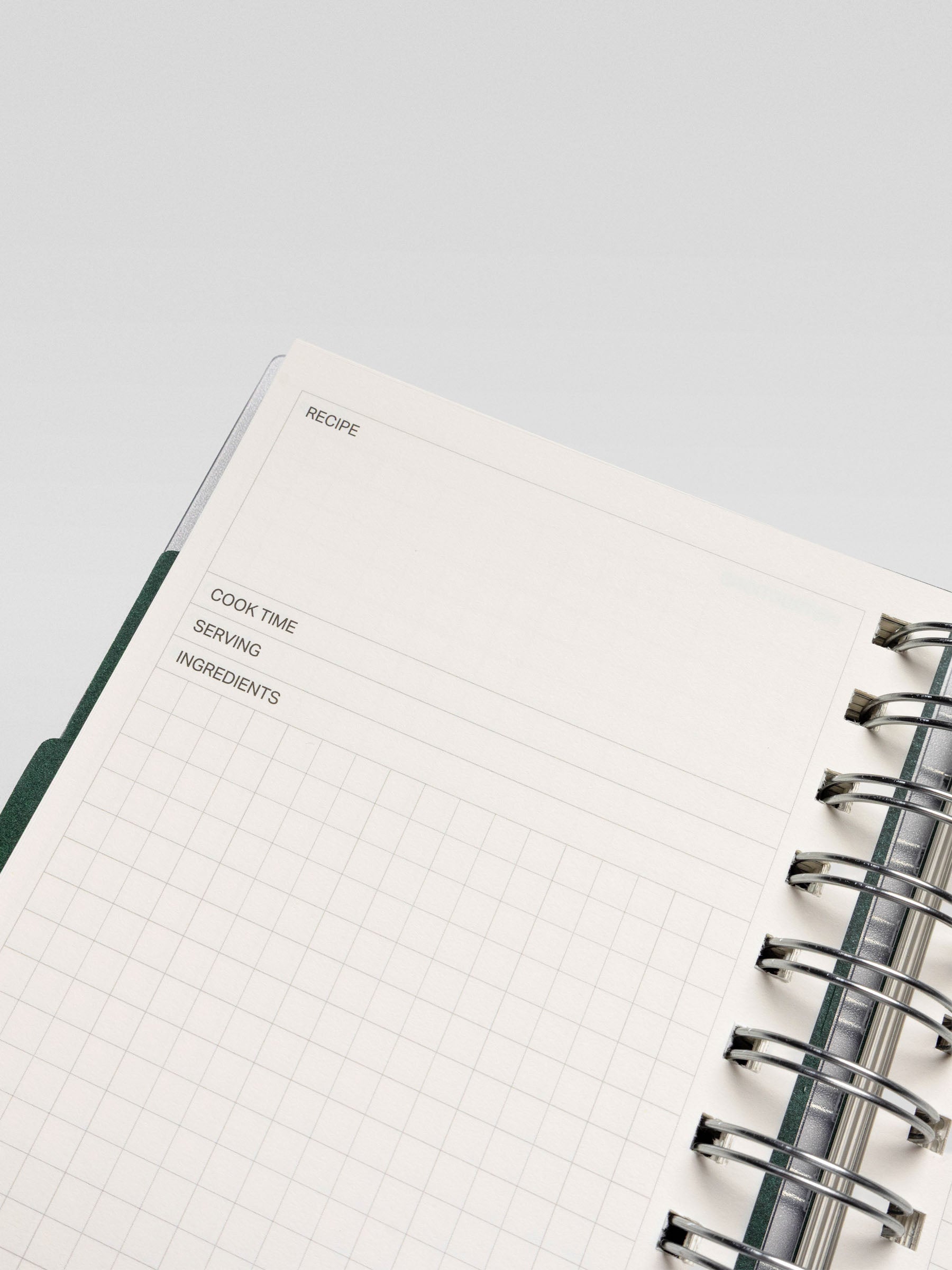Close-up of the recipe entry page within the Recipe Book System, focusing on the "Recipe," "Cook Time," "Serving," and "Ingredients" fields.