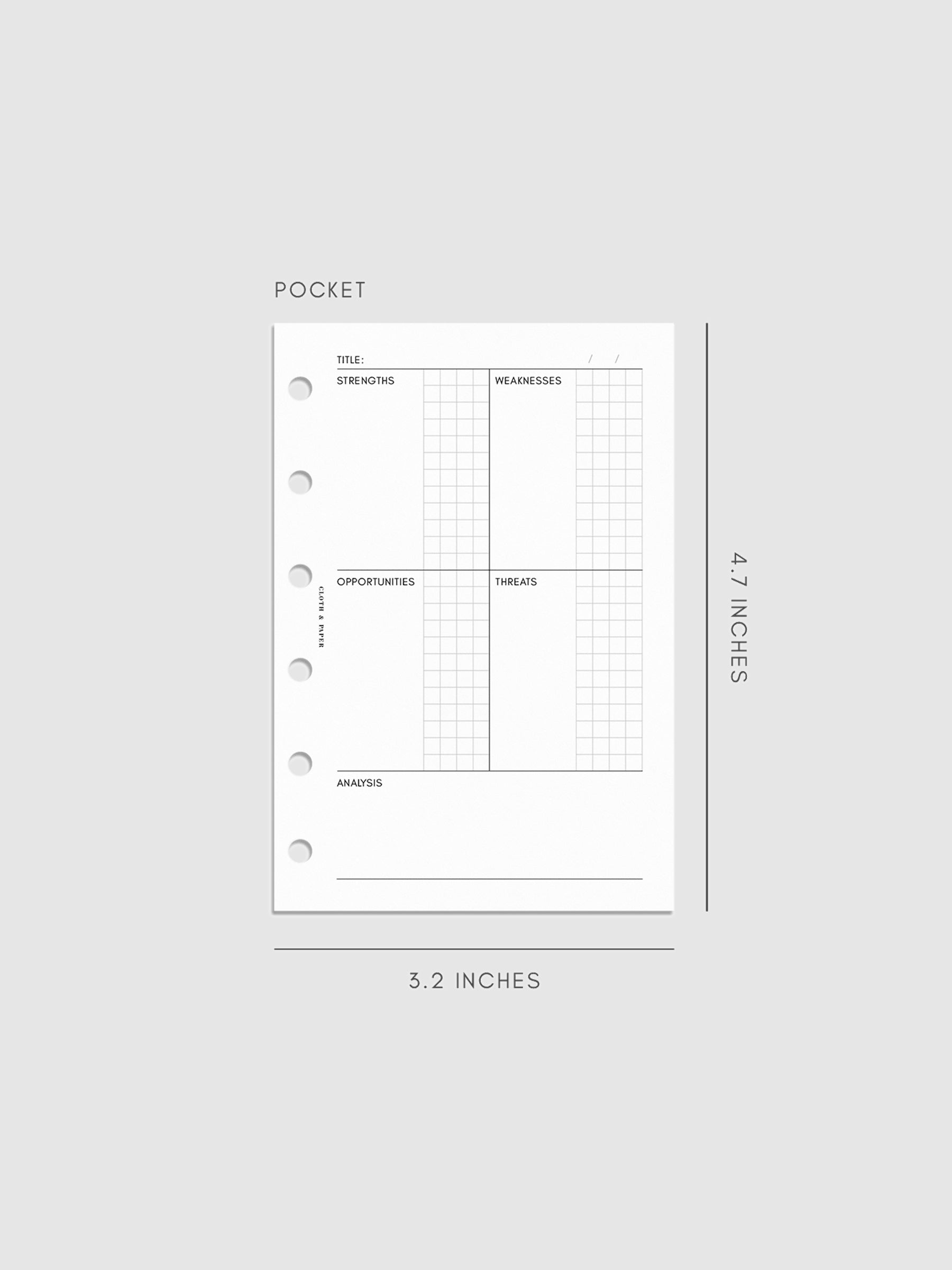 SWOT Analysis Planner Inserts | Refreshed Layout
