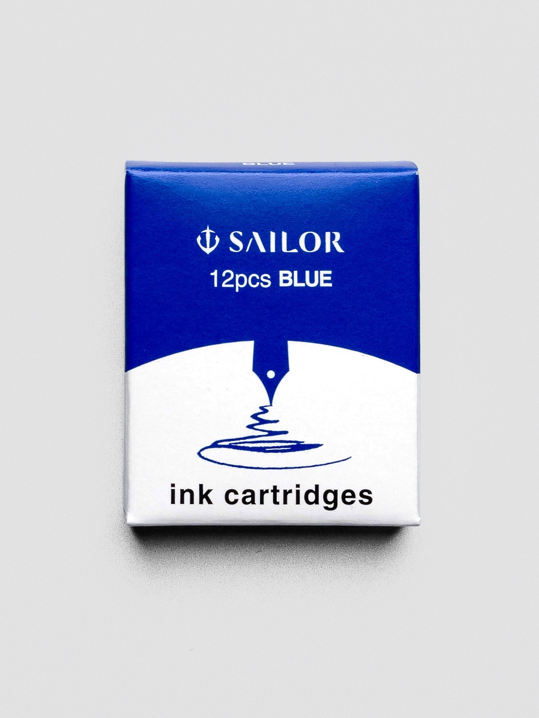 Sailor Blue Ink Cartridges boxed set displayed with minimalist blue and white design.