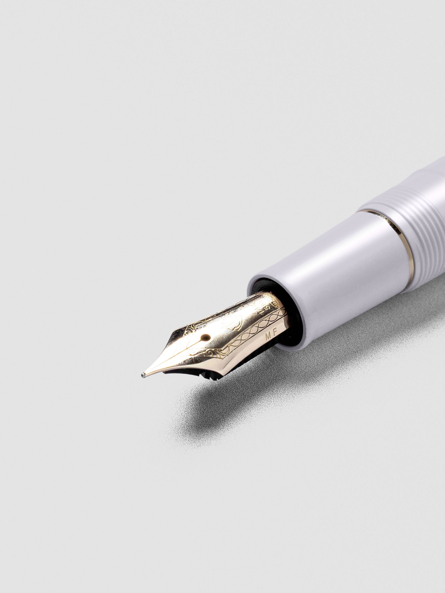 Detail view of the Sailor Pro Gear Slim Mini Fountain Pen nib in Ayur Gray.