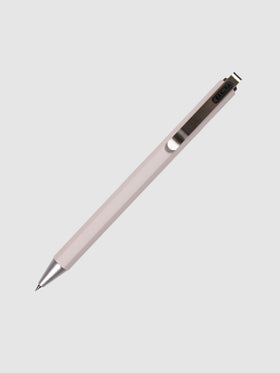 Sakura Ballsign iD Gel Pen, 0.4 mm, Cloth and Paper. Black pen turned to the right against a neutral background.