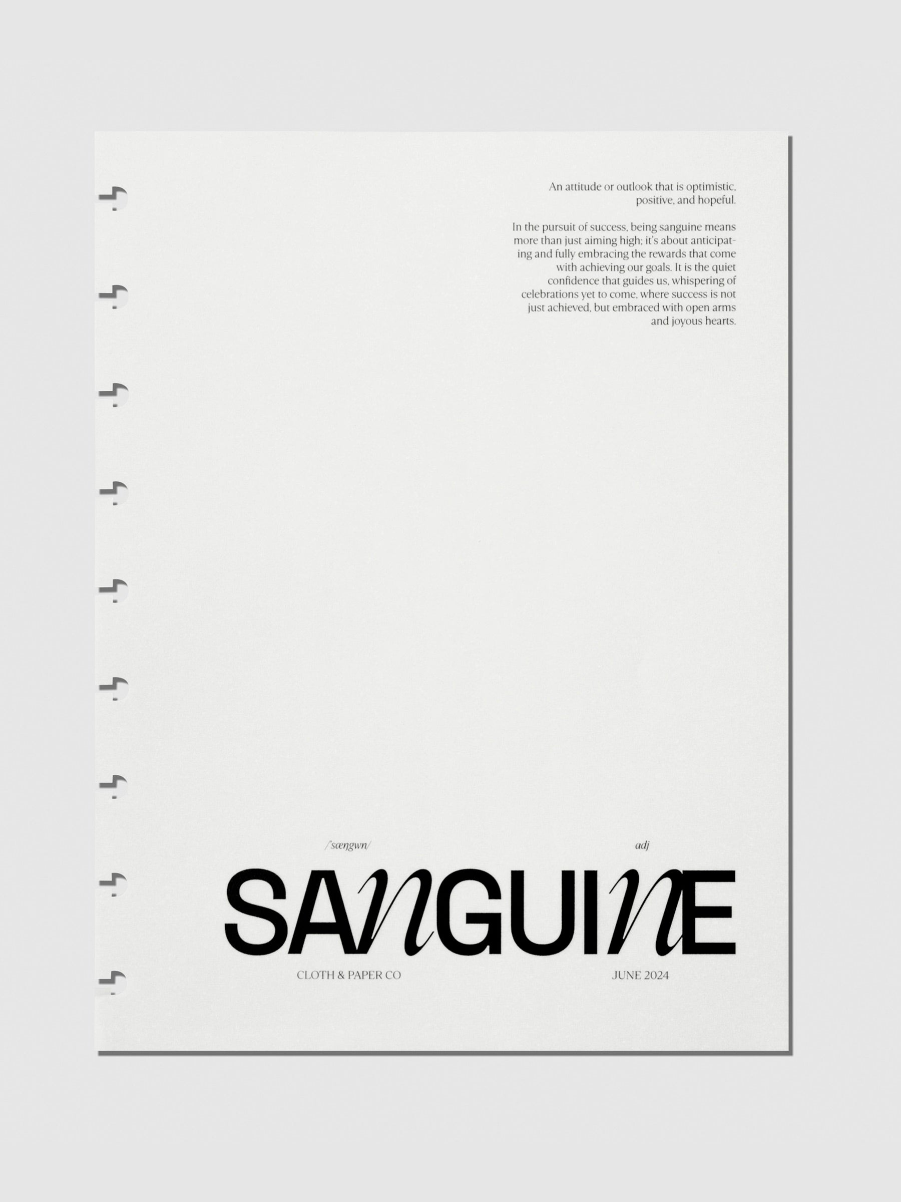 Sanguine Planner Dashboard in HP Classic size, Cloth and Paper, displayed on a neutral background 