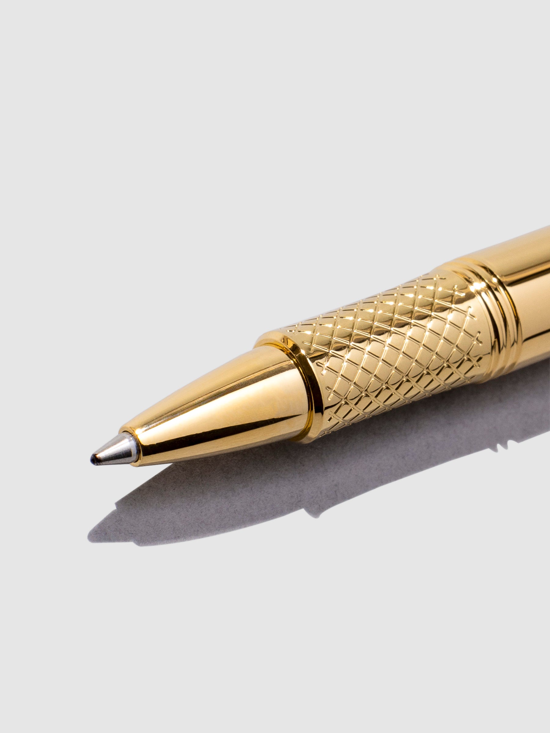 Closeup of rollerball nib.