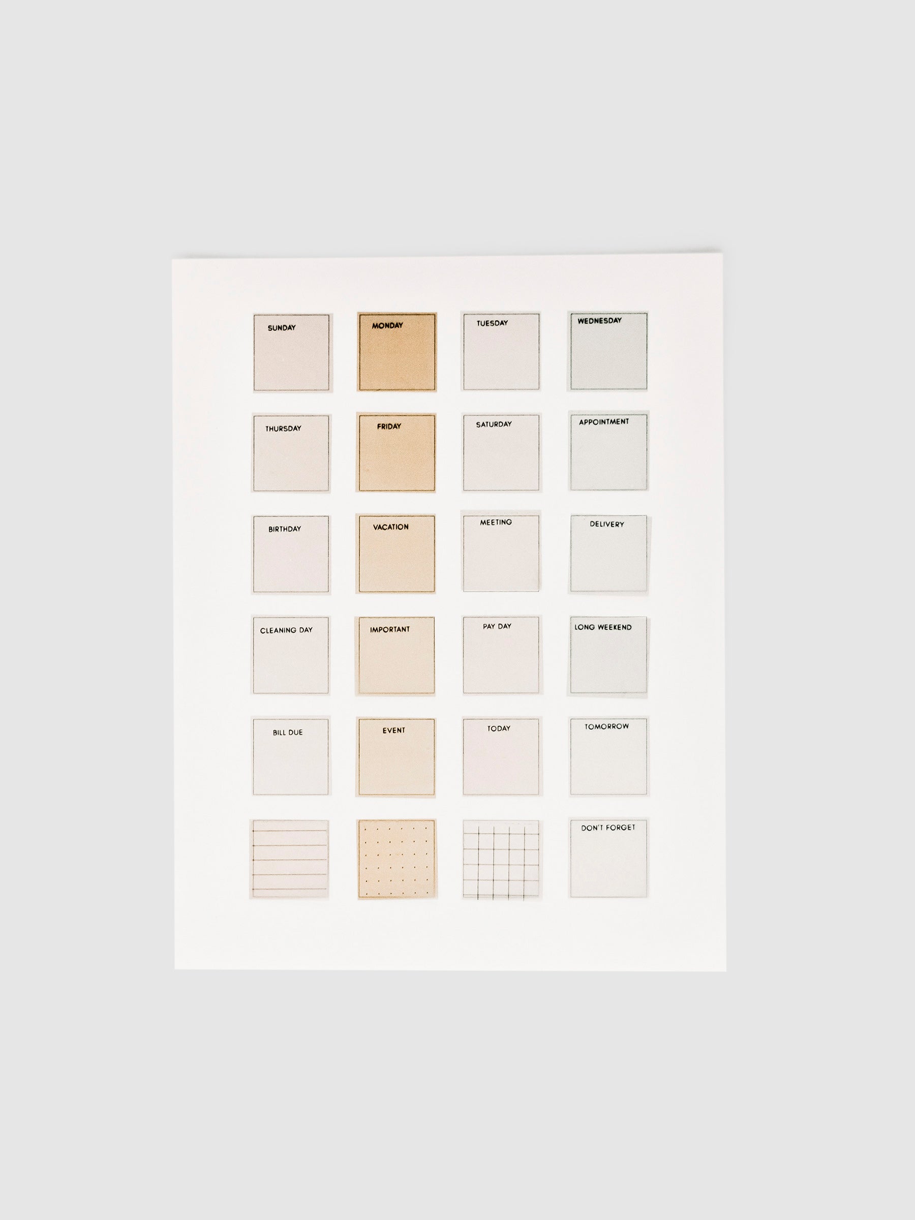 Square Page Flag Printable | Essentials page with page flags adhered and printed on.