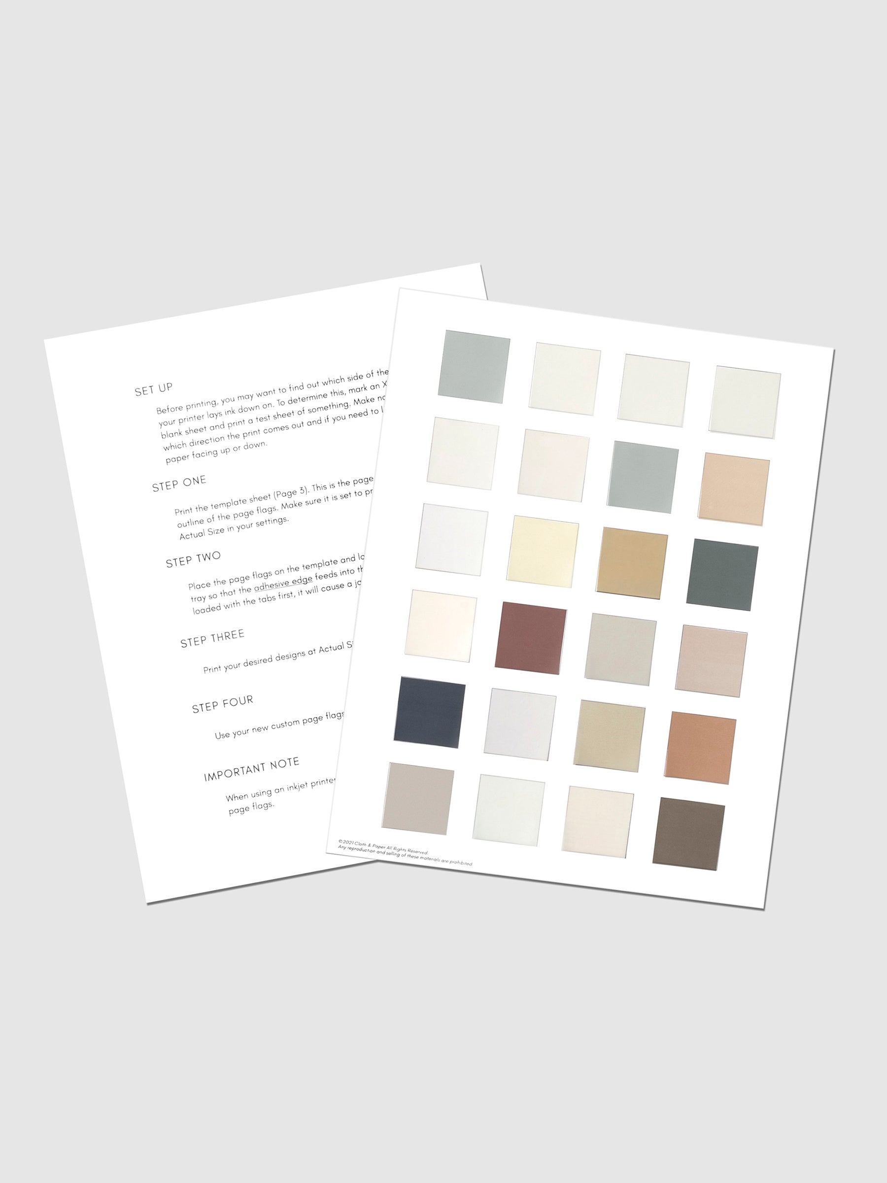 Square Page Flag Printable | Essentials page displayed on a neutral background.