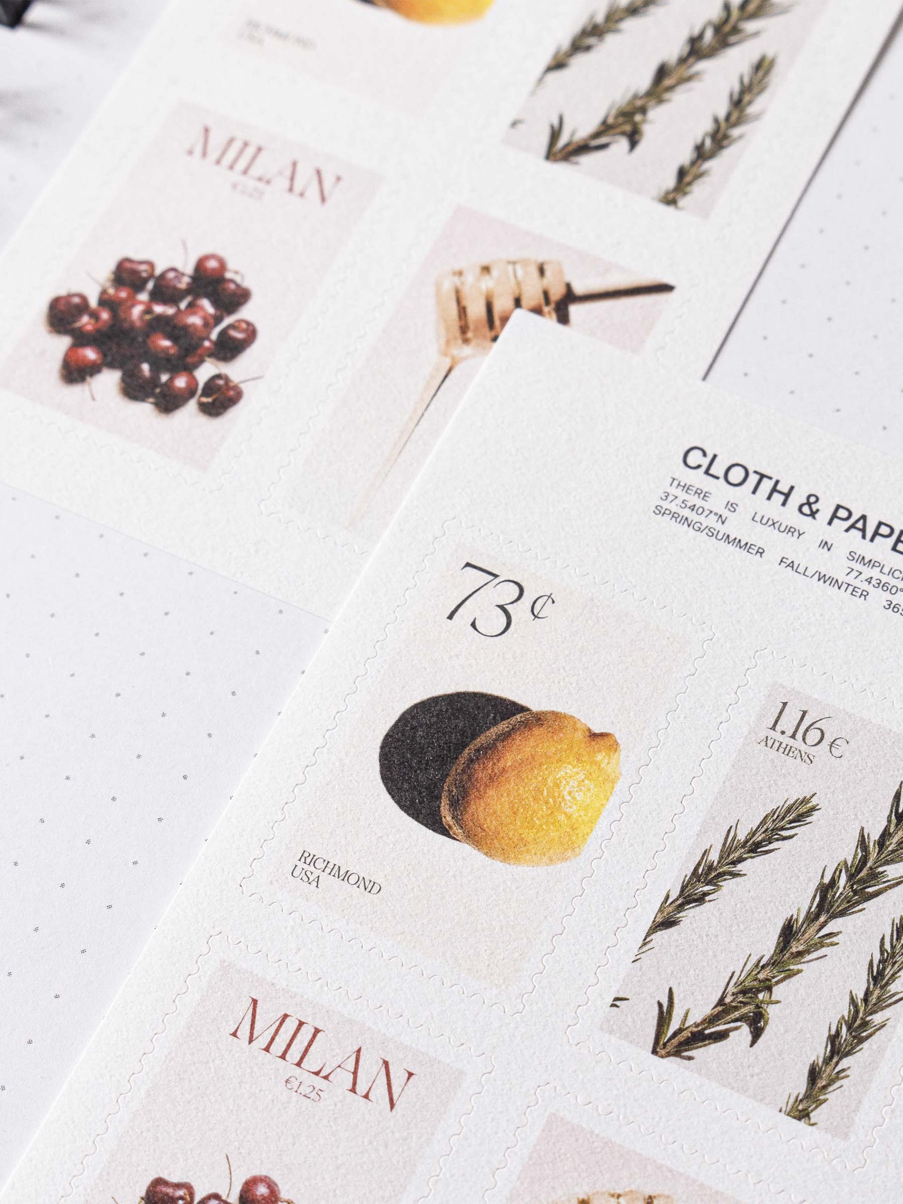 Two sticker sheets shown layered on a piece of dot grid notebook paper.