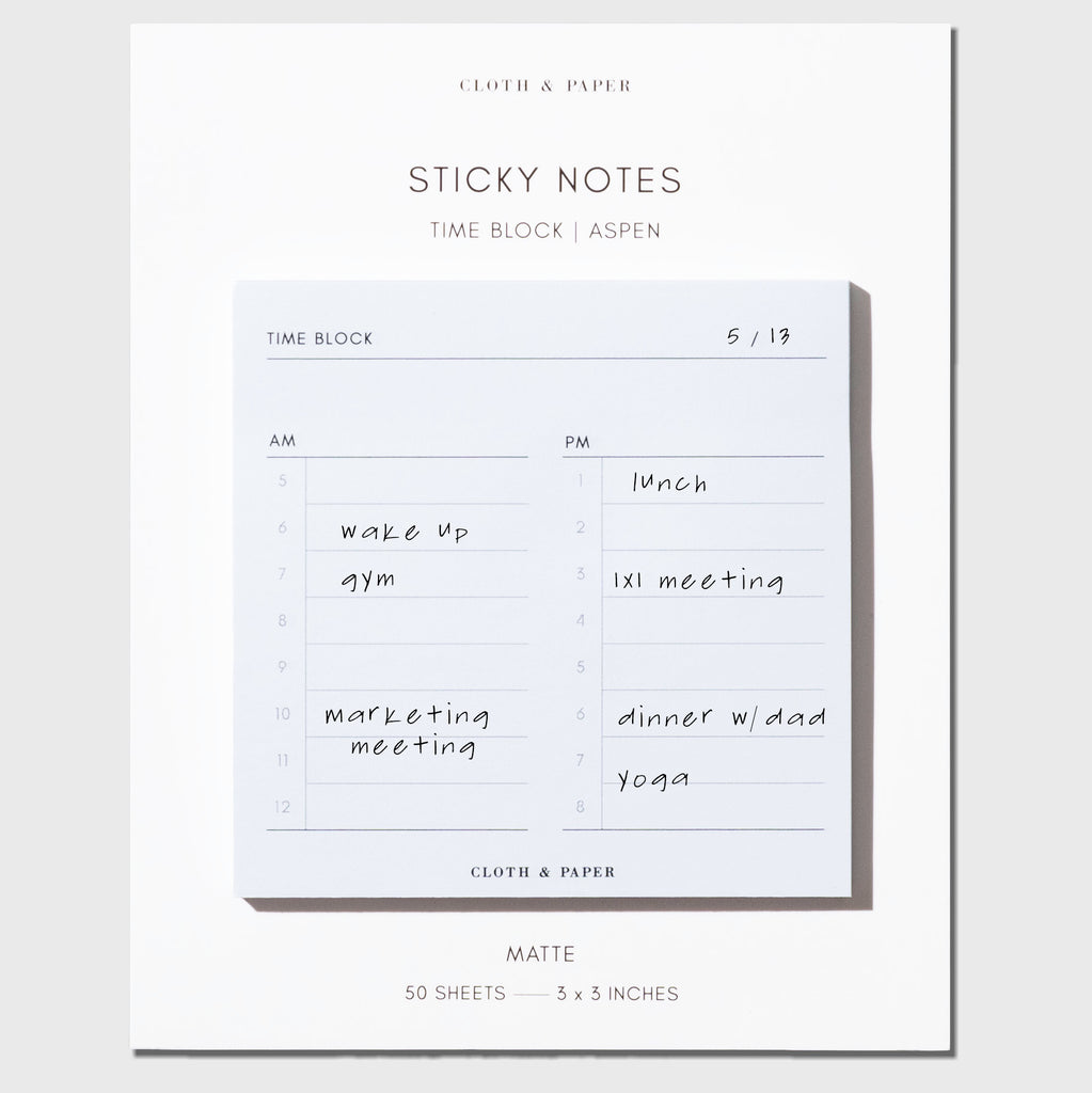 Time Block Sticky Note | Cloth & Paper – CLOTH & PAPER