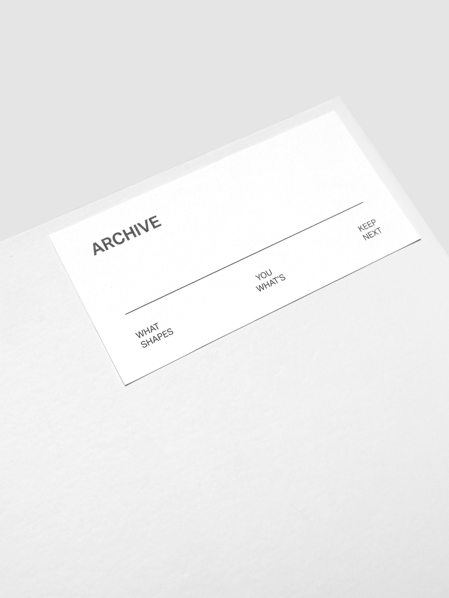 Close up of the Archive label sticker applied to the exterior of the Storage Book 4.0.