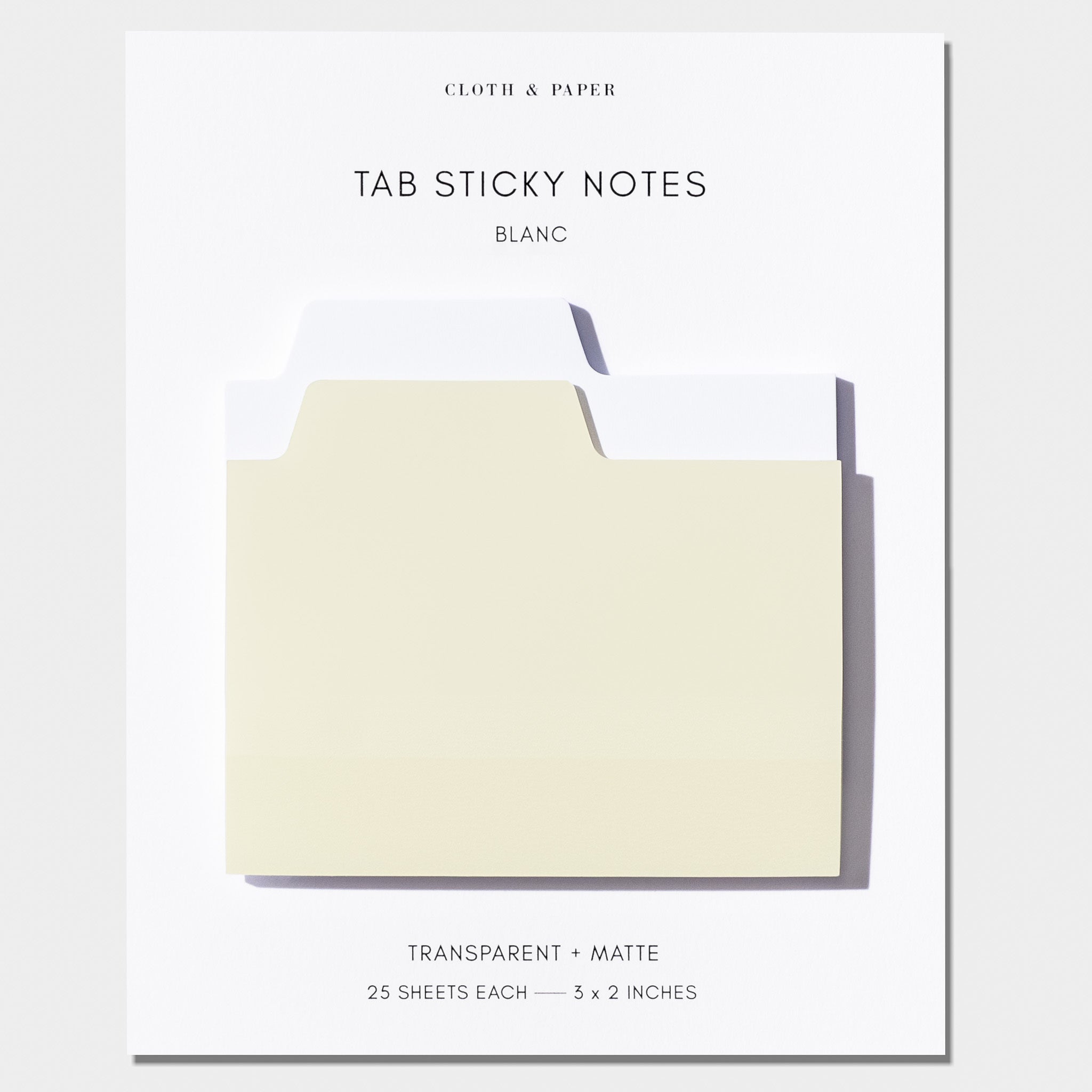 Blank Tab Sticky Note Set | Cloth & Paper – CLOTH & PAPER