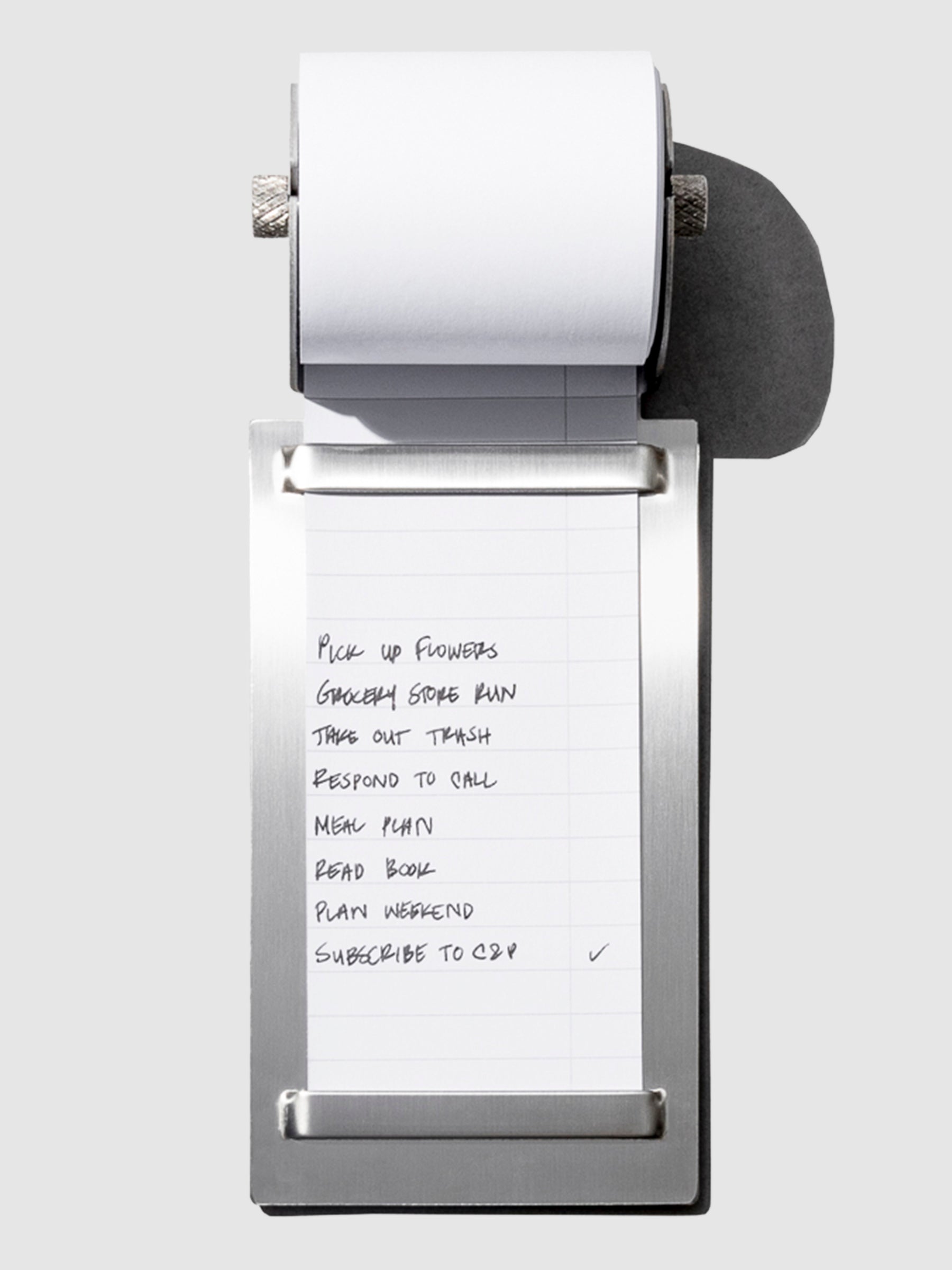 Task roller shown on a neutral background. It is filled out with a checklist.