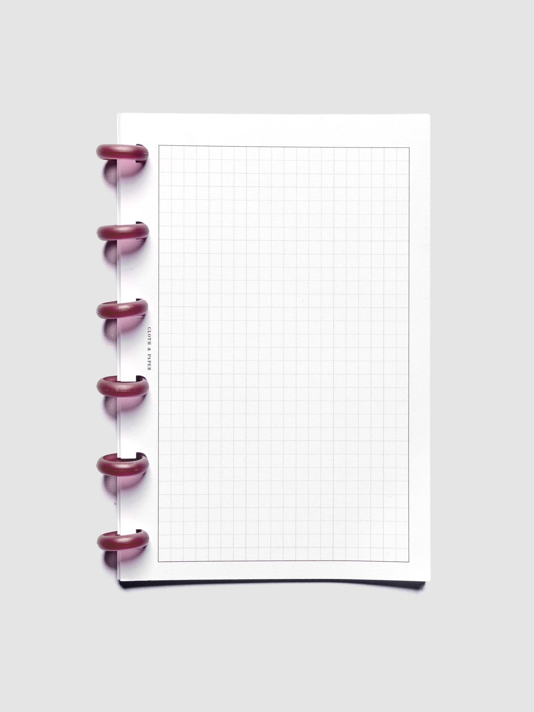 Planner Inserts in size CP Petite fitted onto Transparent Planner Discs | Bordeaux in size 0.75 in.