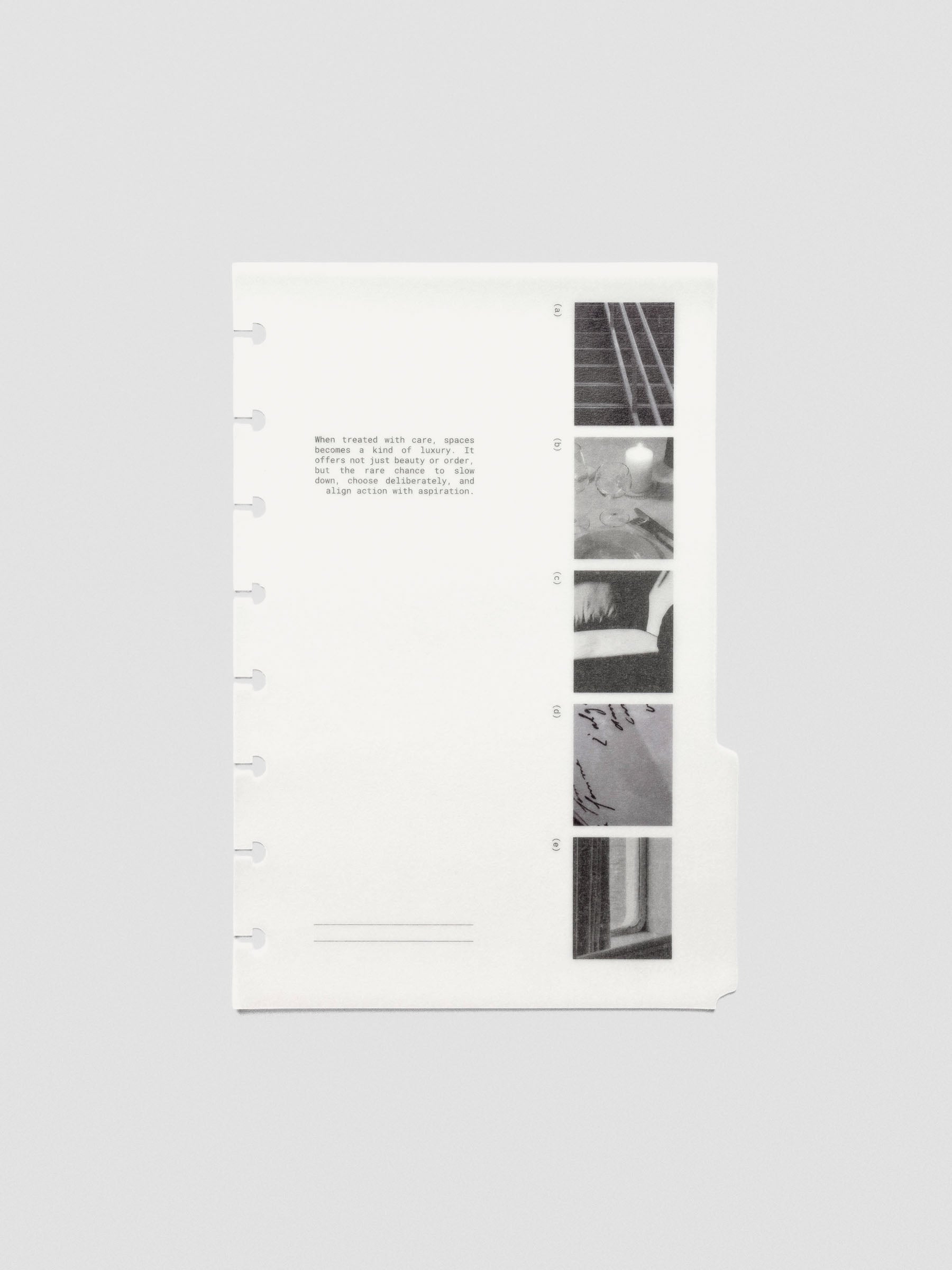 Half Letter Editorial Vellum Dividers Vol. 2 angled view showing translucent vellum material.