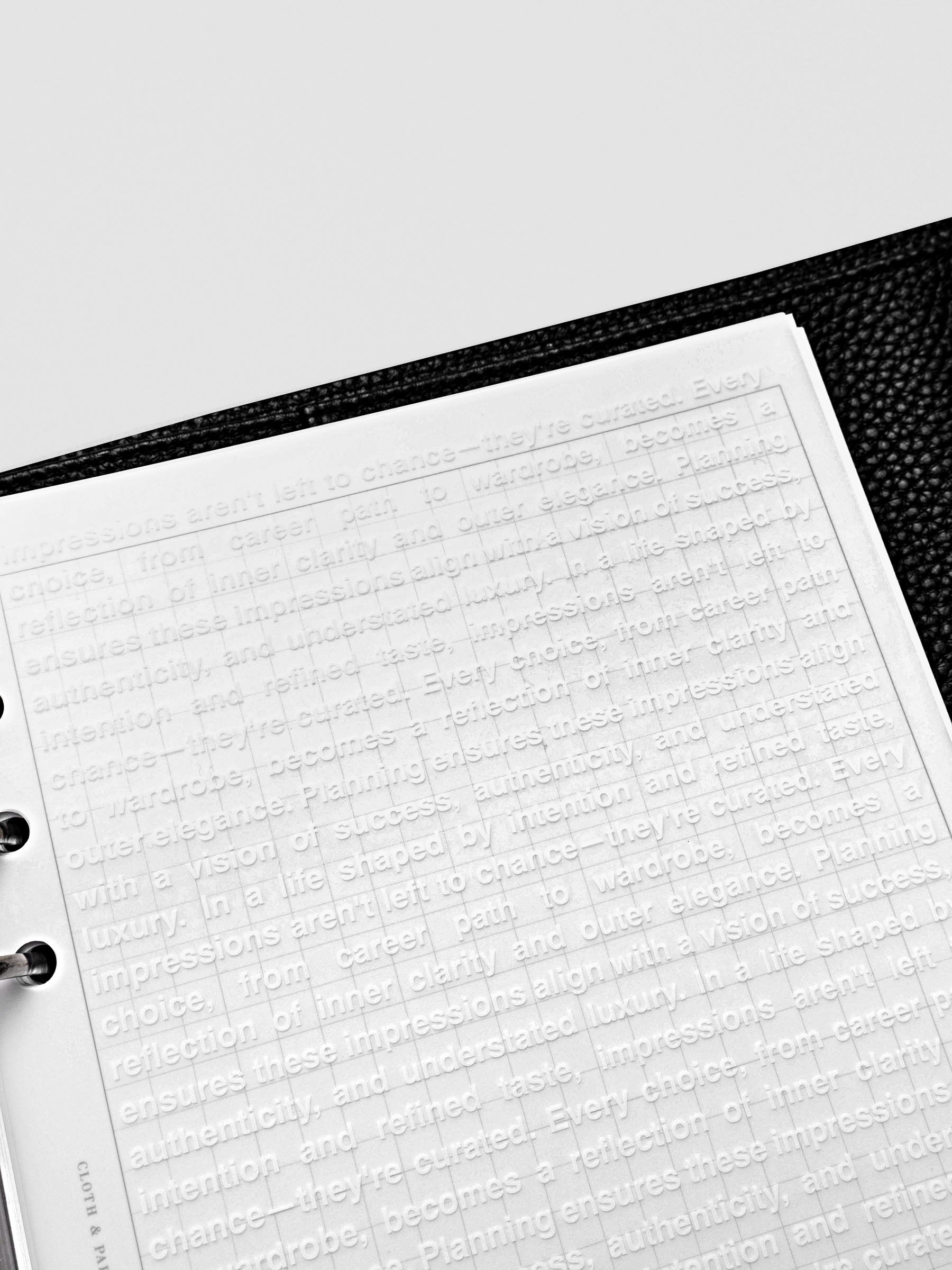 A5 Impressions Dashboard styled in a flat lay with planner inserts and accessories.