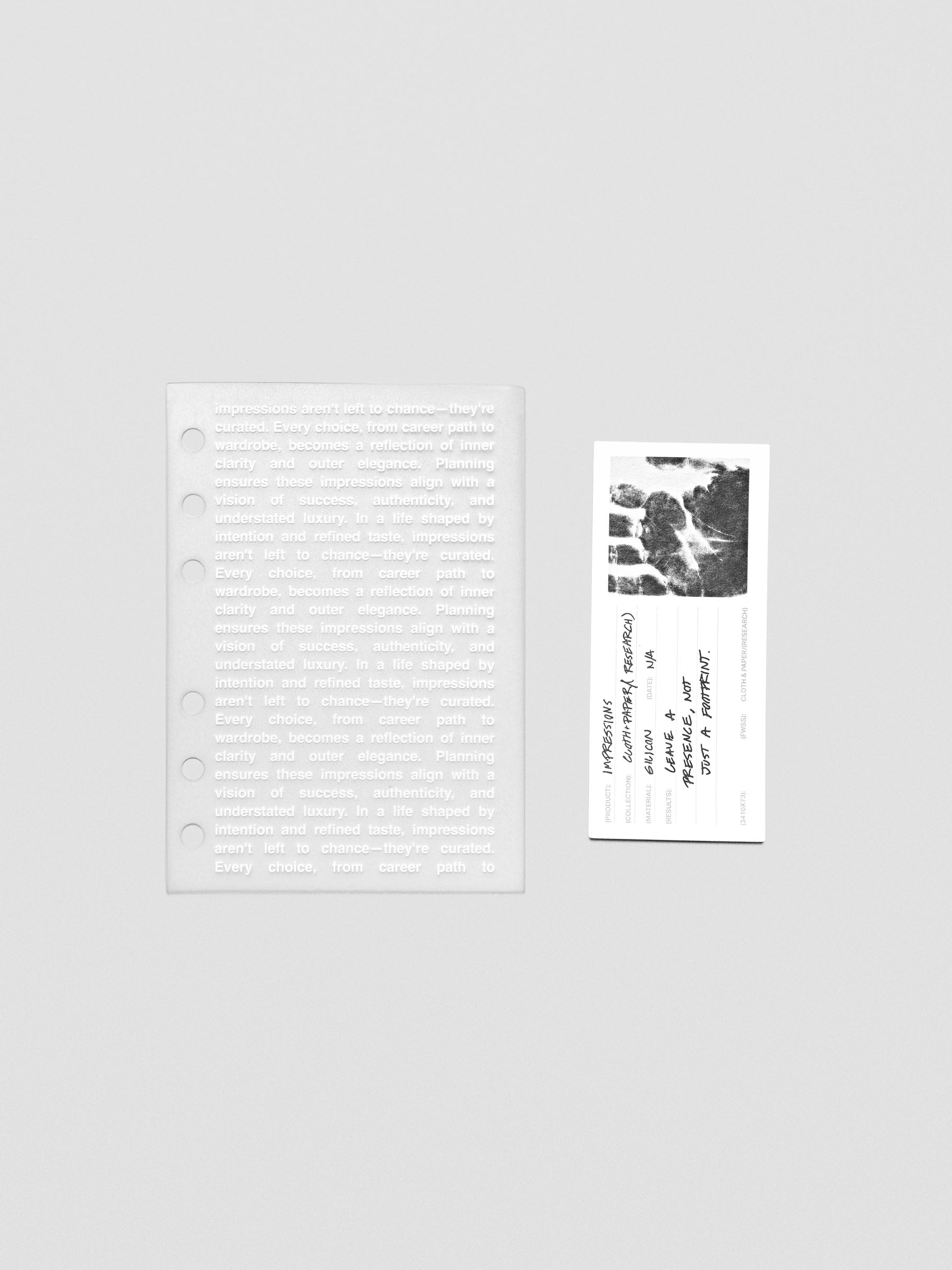 A6 Impressions Dashboard laid flat on a white surface.