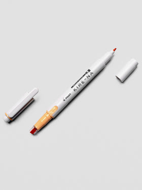 Pilot Kire-Na highlighter in Orange on white background.
