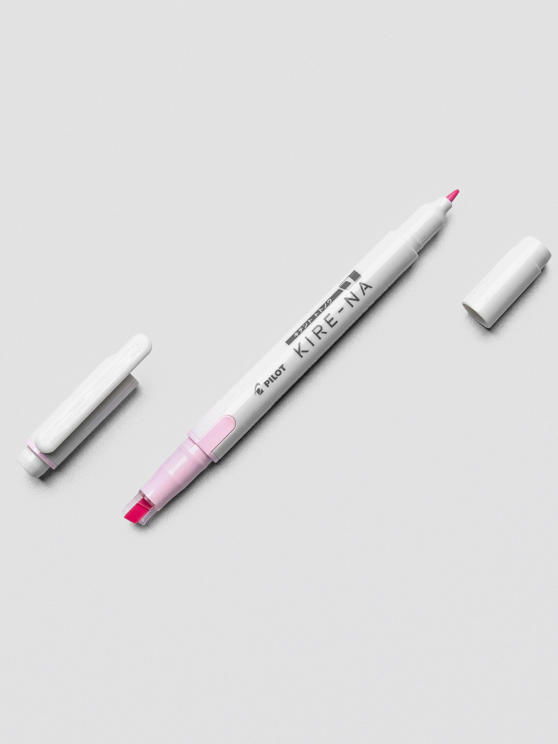 Pilot Kire-Na highlighter in Pale Pink on white background.
