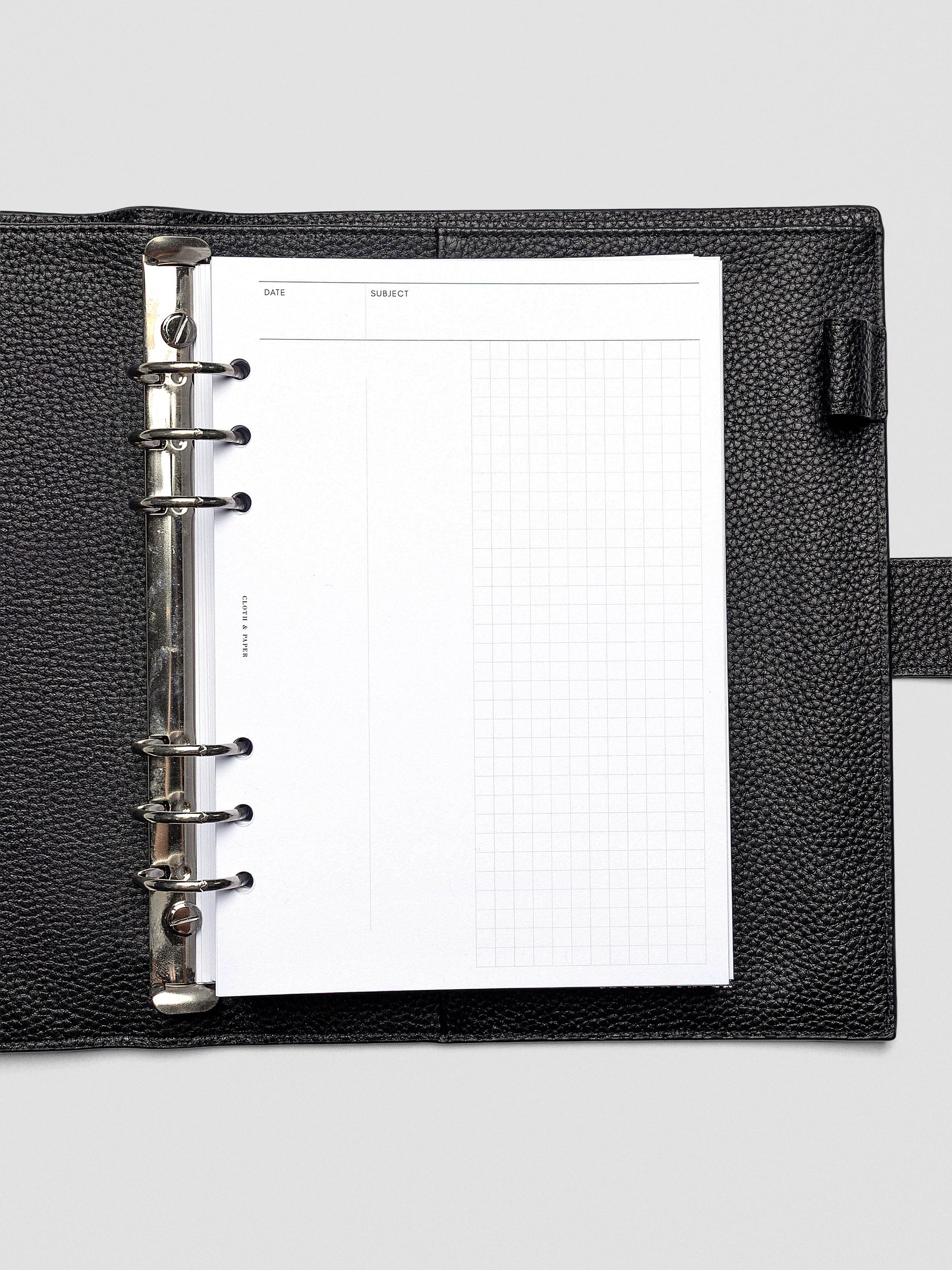 Open A5 Process Notes Insert showing clean grid pages for flexible planning.