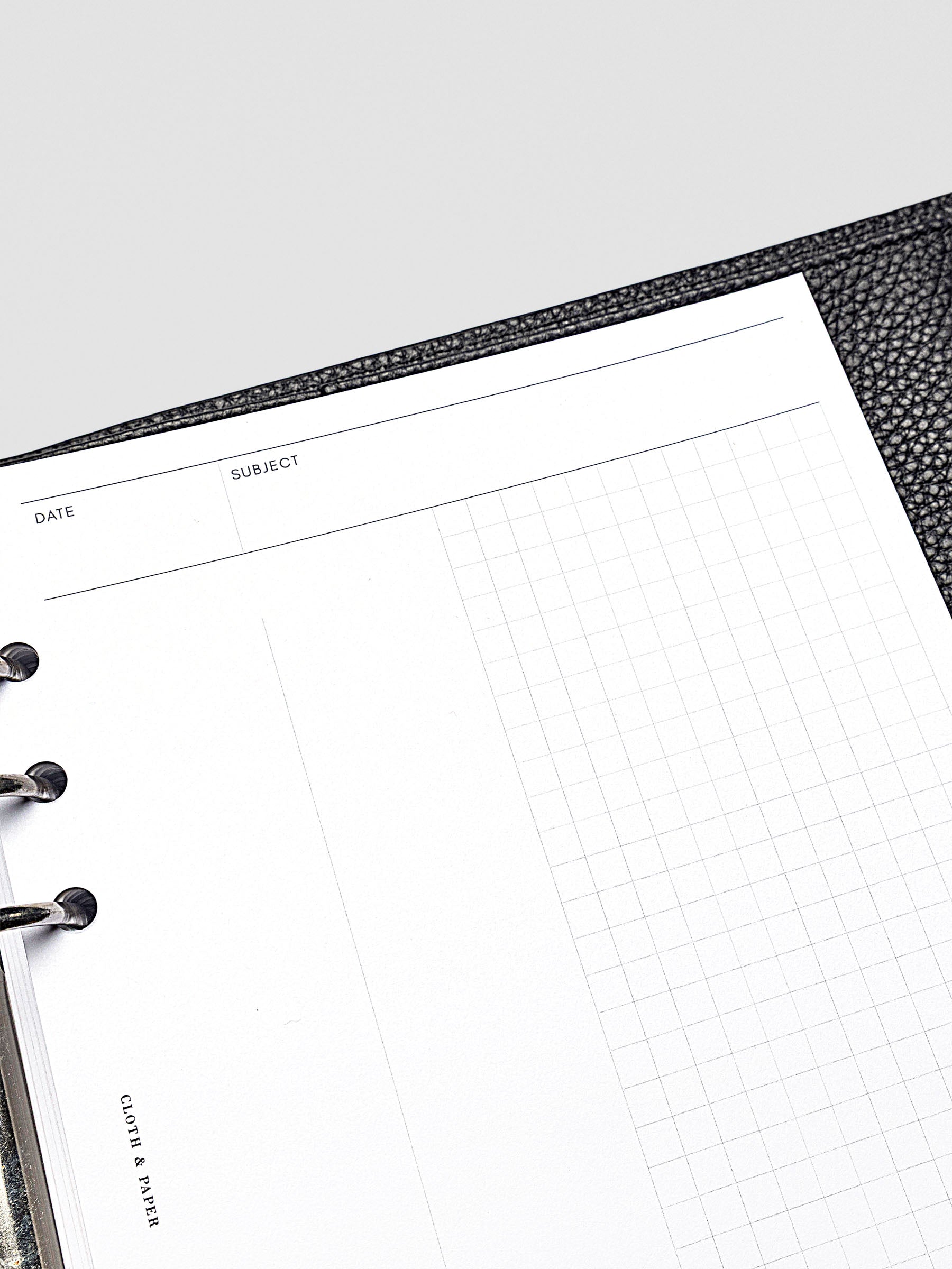 A5 planner insert with structured grid pages designed for mapping tasks and notes.