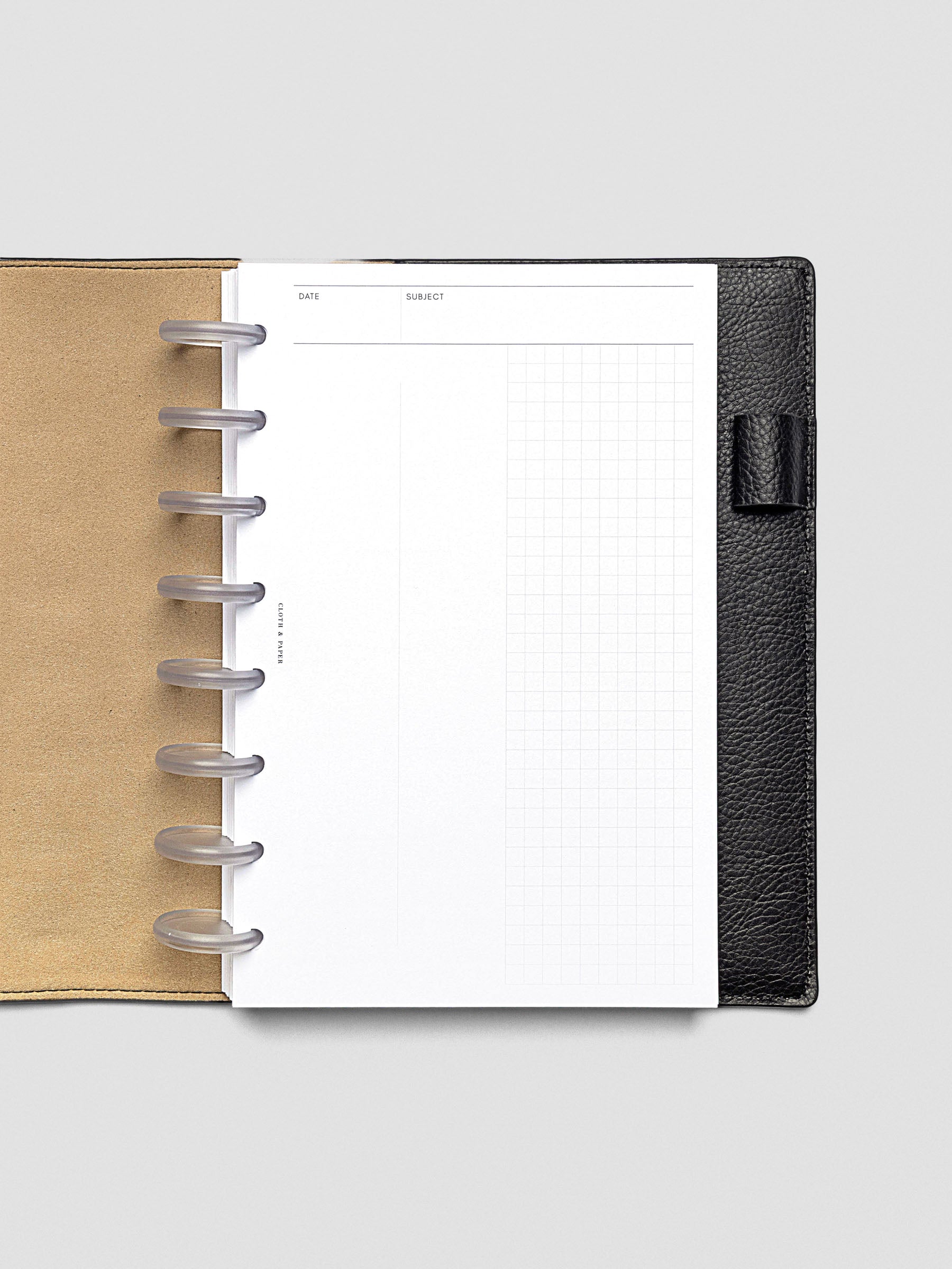 Half Letter Process Notes Insert with minimal grid layout for structured planning.