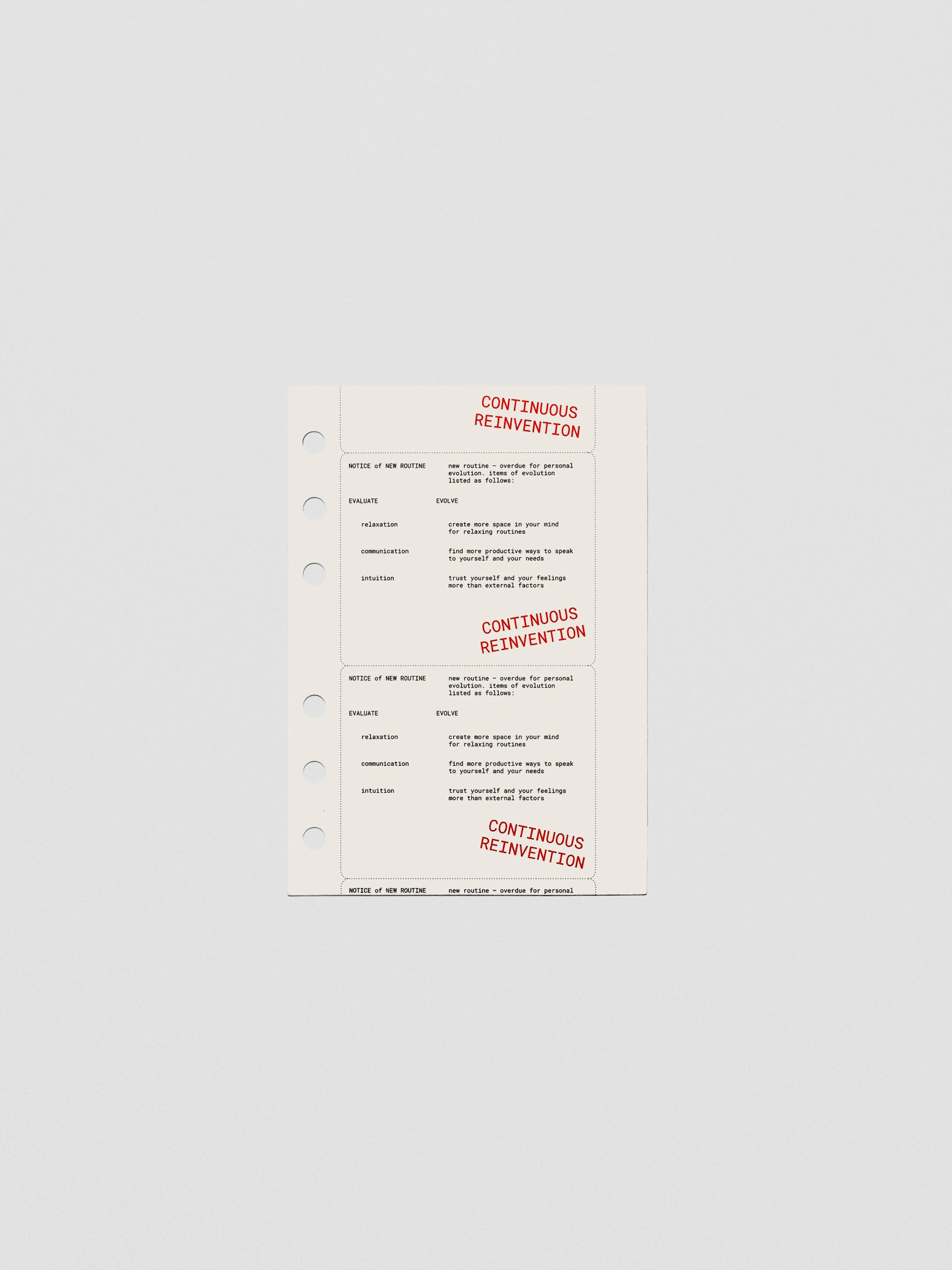 A6 Reinvention Dashboard photographed on a flat surface with neutral accessories.