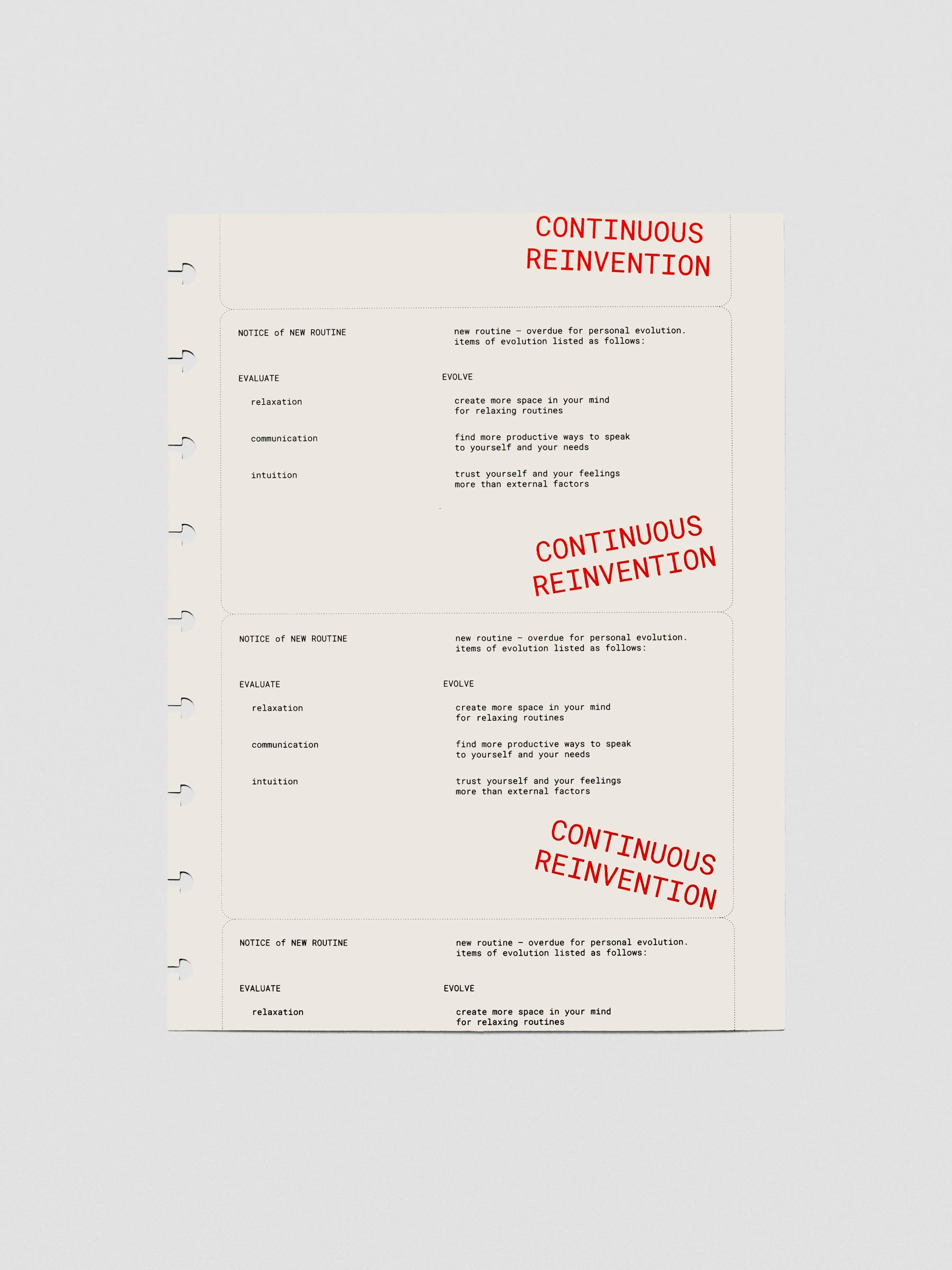 HP Classic Reinvention Dashboard laid flat on a neutral surface.