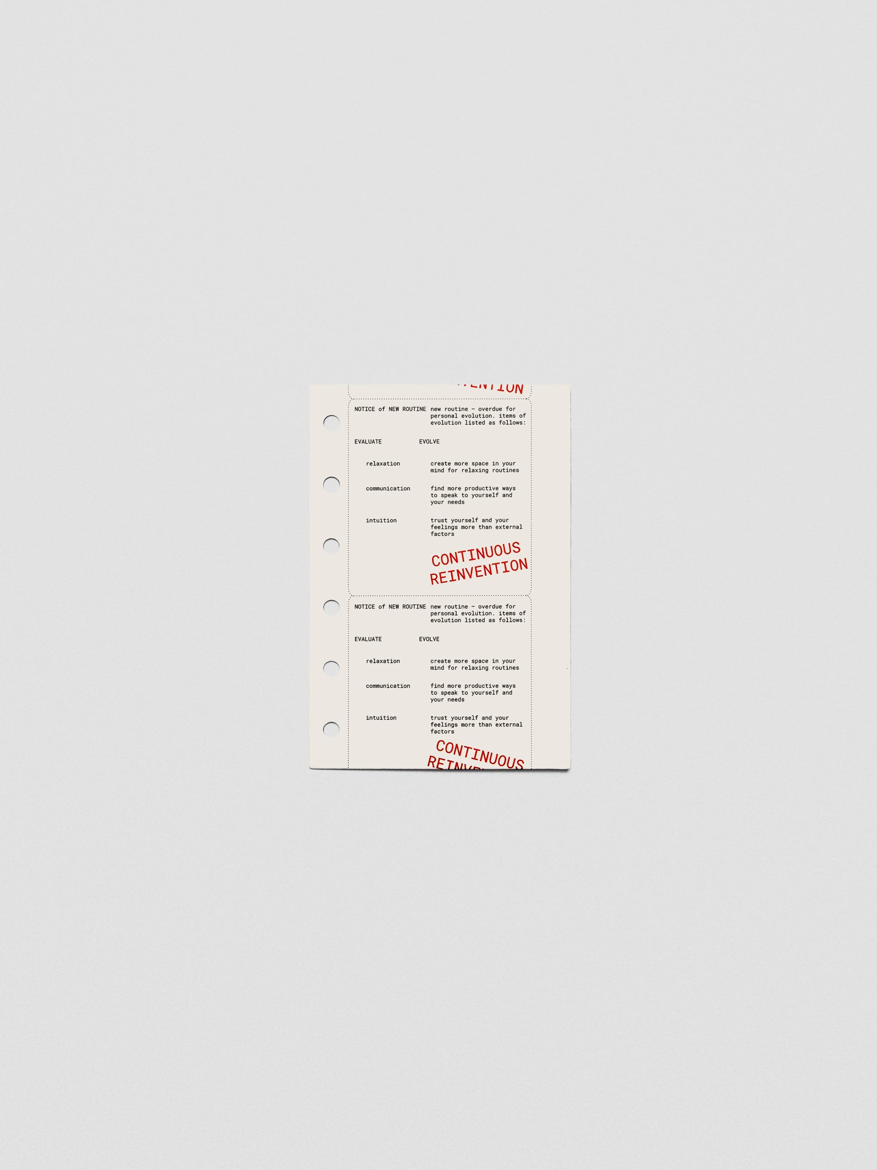 Pocket-size Reinvention Dashboard from the Confidential Collection displayed on a desk surface.