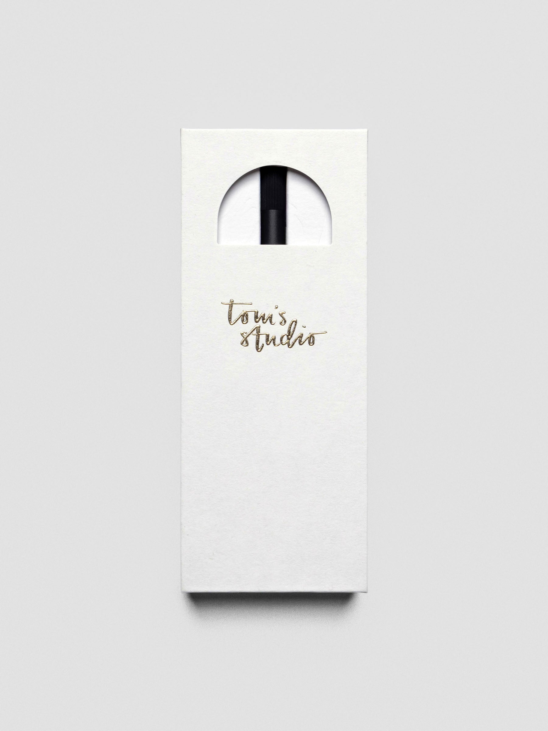 Lumos Pro Single Tip Pen in Matte Black, shown in packaging.