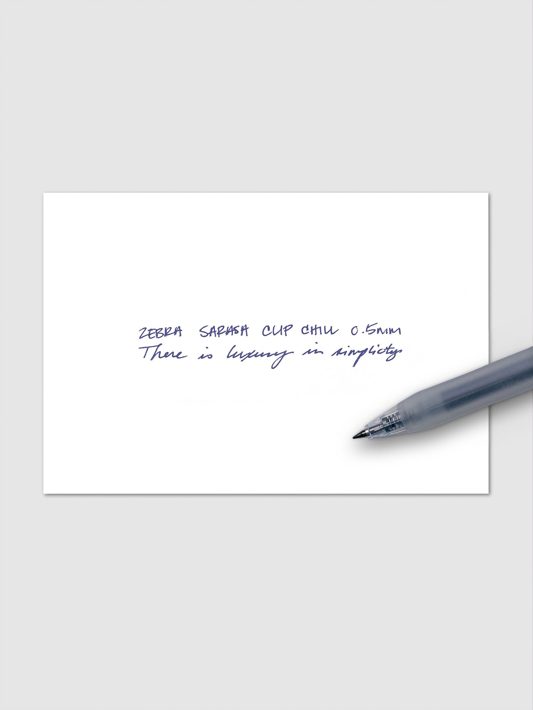 Zebra Sarasa Chill gel pen in Clear Blue shown in a second product view on white background.