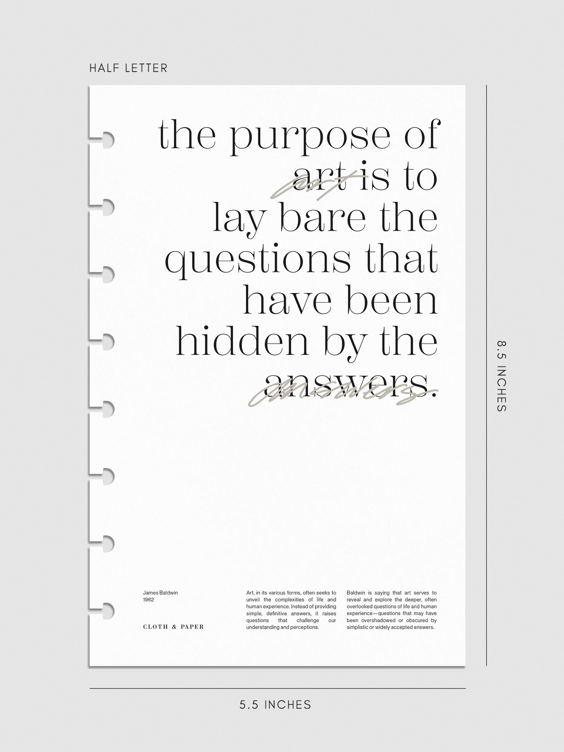 Digital mockup of dashboard in Half Letter. 