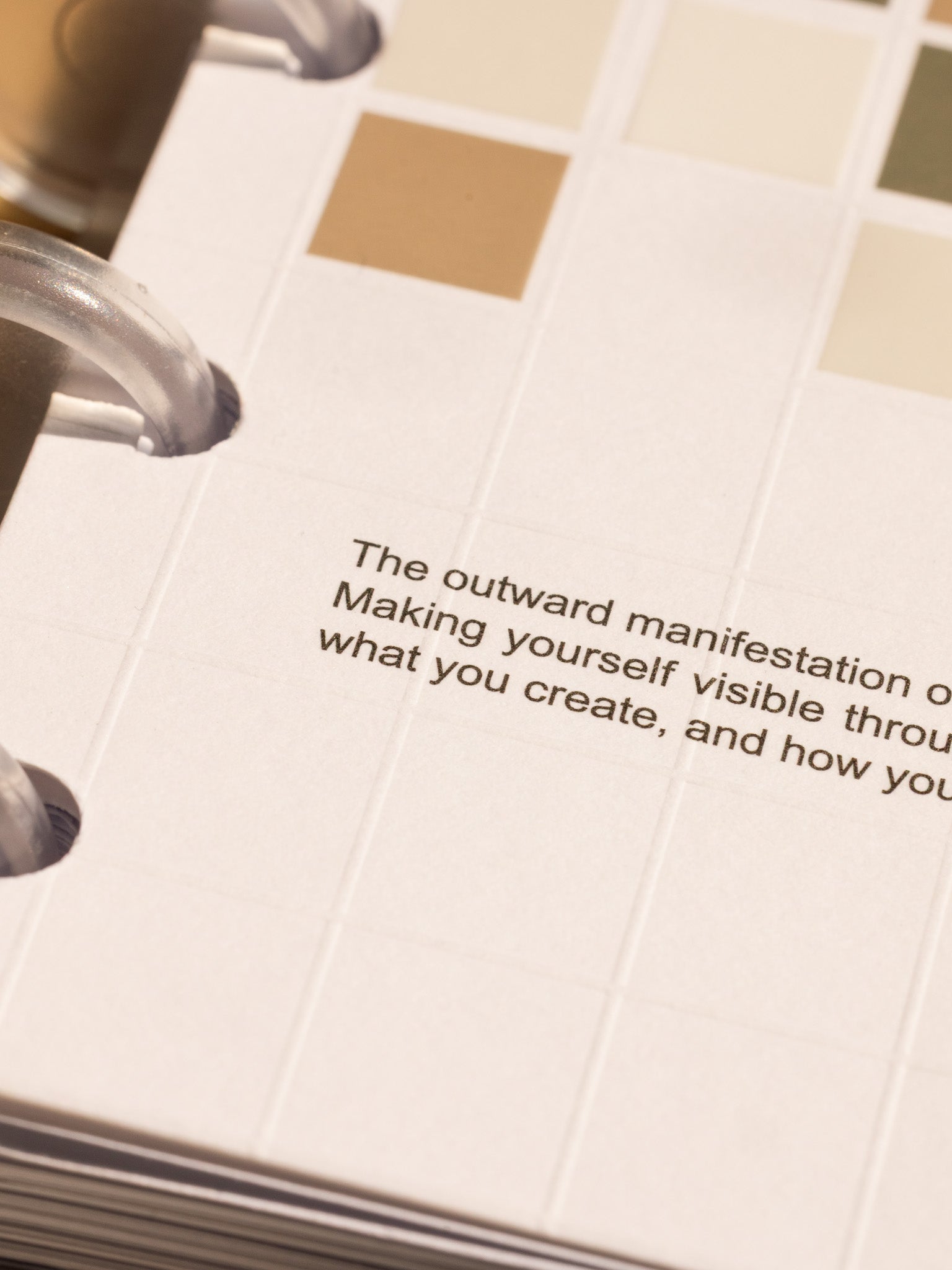 Close-up view of the Tile Planner Dashboard with Square Stickers applied in a variety of neutral hues.