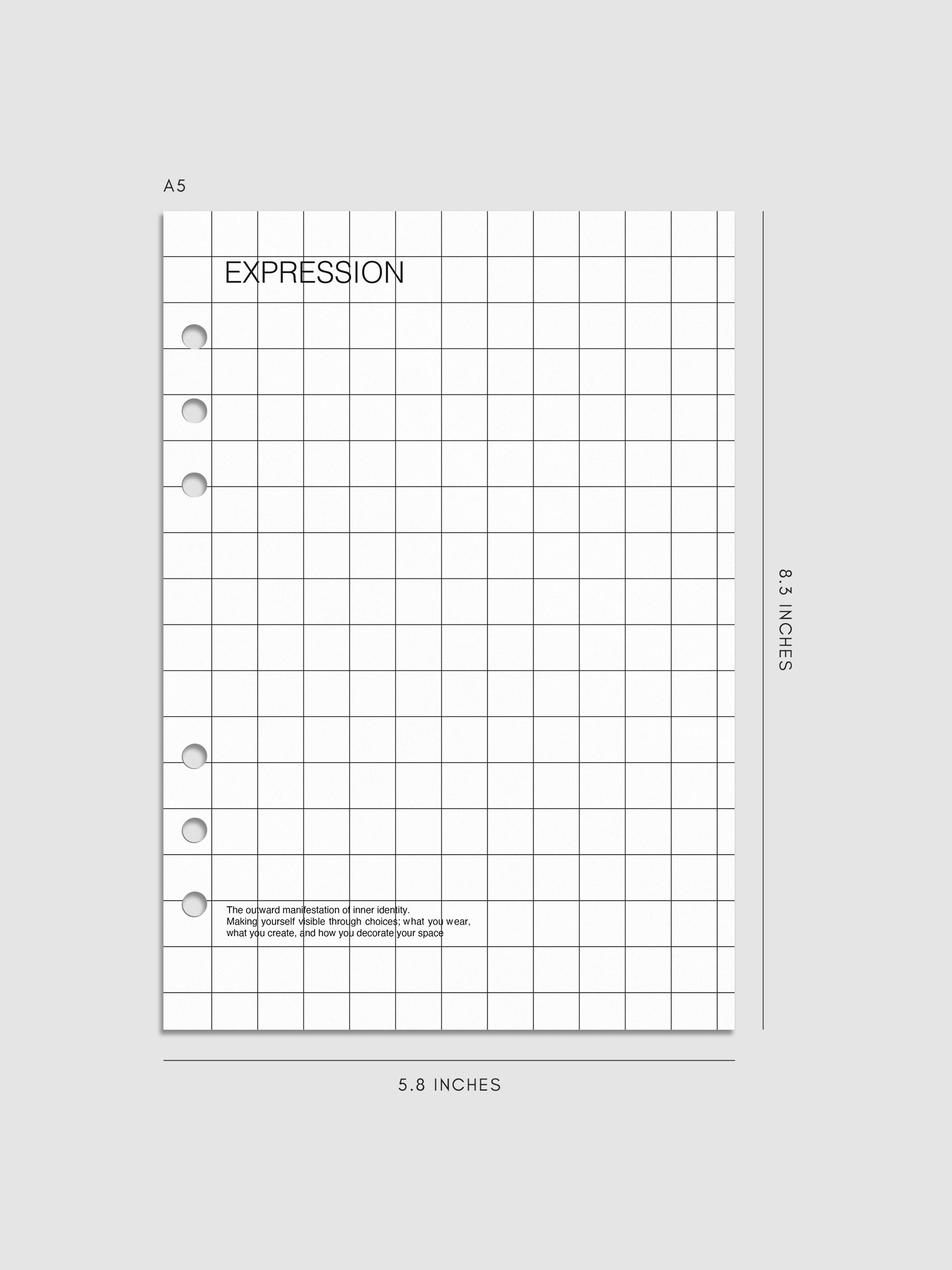 Digital mockup of insert in A5