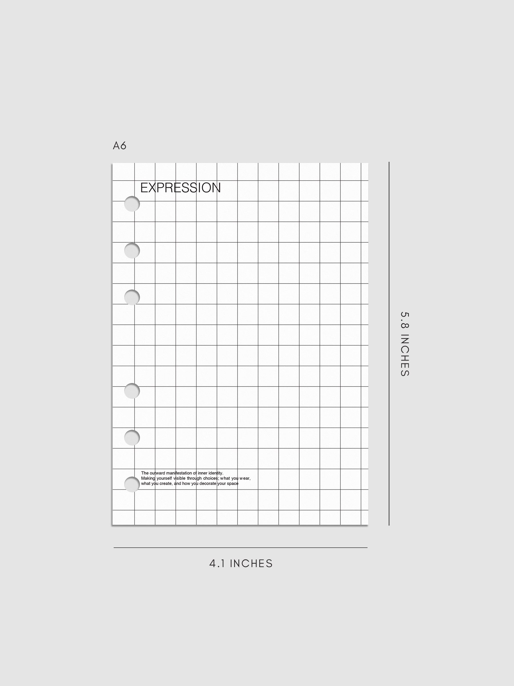 Digital mockup of insert in A6