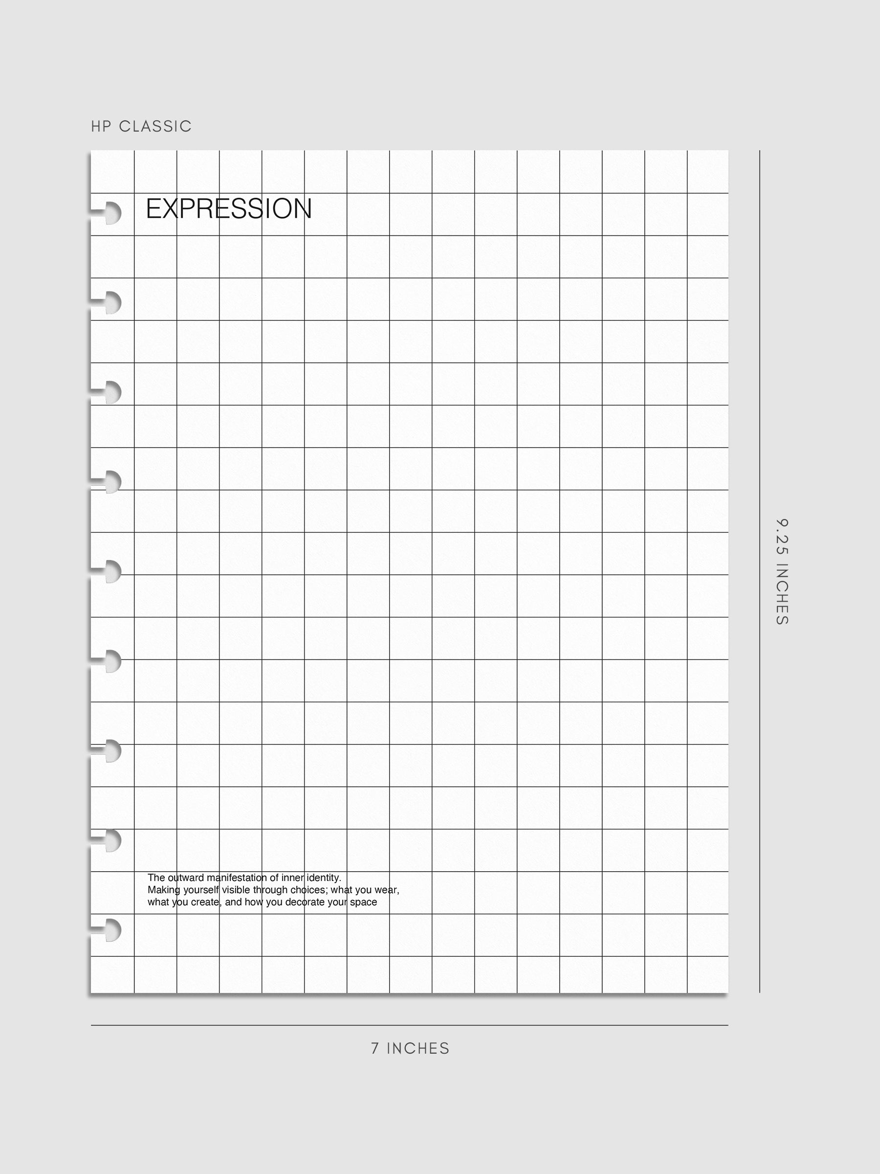 Digital mockup of insert in HP Classic