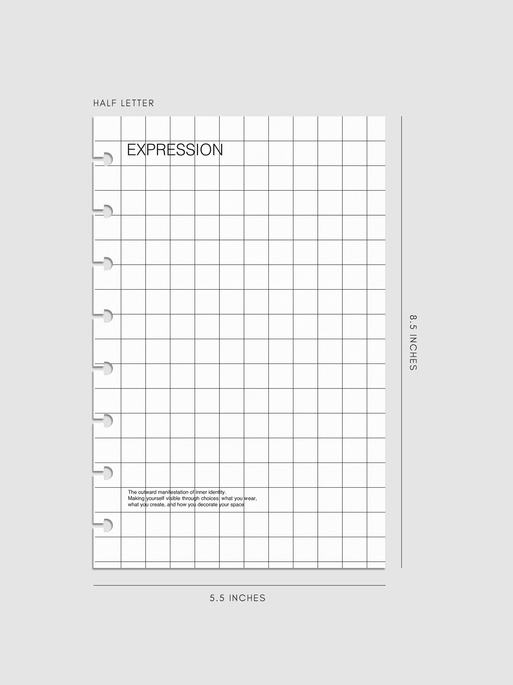 Digital mockup of insert in Half Letter