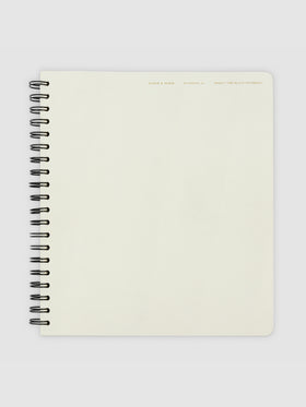 Time Block Notebook, Cloth and Paper. Notebook displayed on a neutral background.