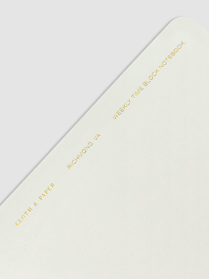 Time Block Notebook | Cloth & Paper