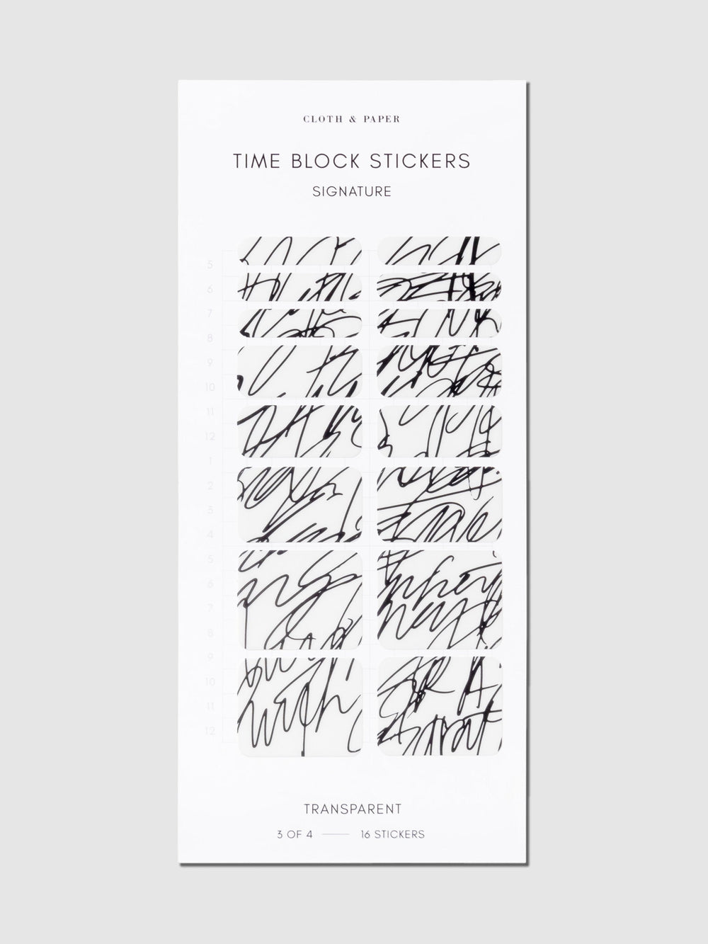 Time Block Planner Sticker Set | Cloth & Paper