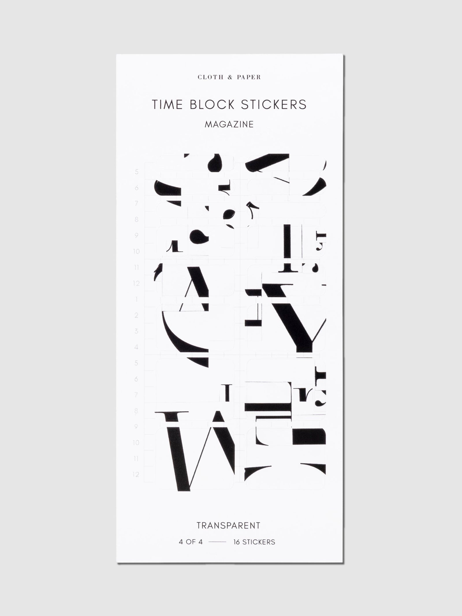 Time Block Planner Sticker Set | Cloth & Paper