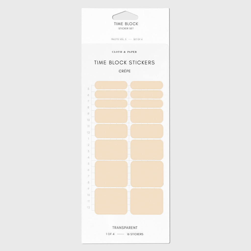 Time Block Planner Sticker Set | Cloth & Paper – CLOTH & PAPER