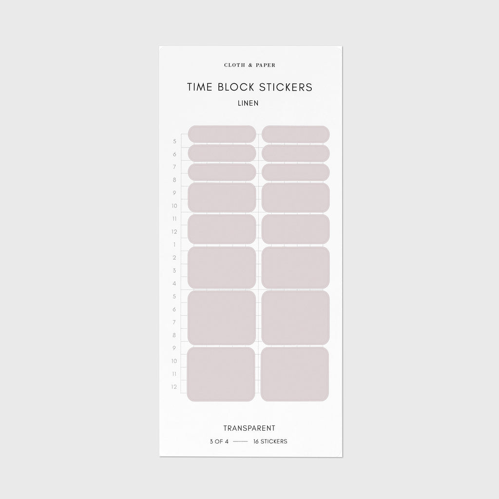 Time Block Planner Sticker Set | Cloth & Paper – CLOTH & PAPER