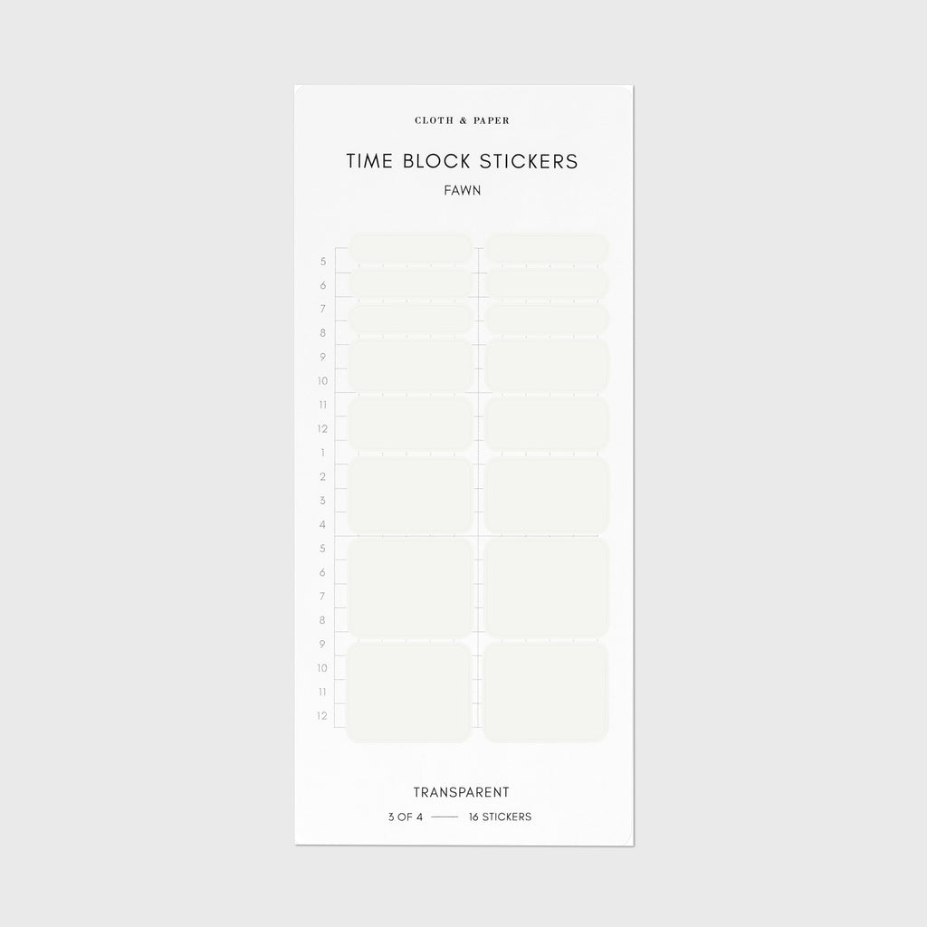 Time Block Planner Sticker Set | Cloth & Paper – CLOTH & PAPER