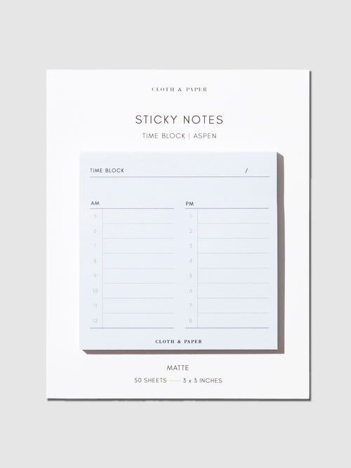 Time Block Sticky Note | Cloth & Paper
