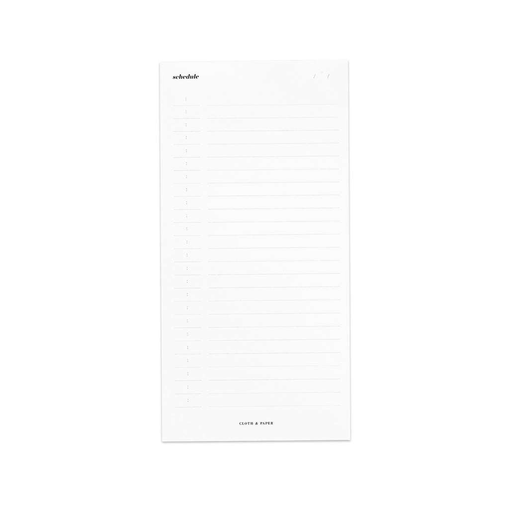 Today's Schedule Notepad, Cloth and Paper. Notepad displayed on a white background.