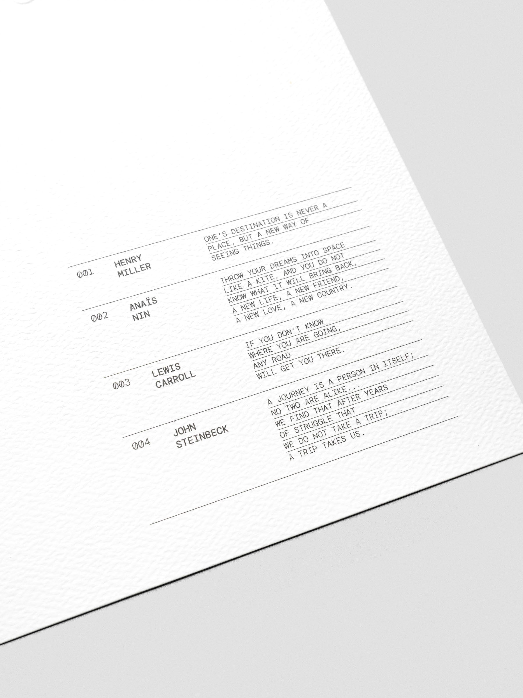 Detail view of Tour Dashboard Half Letter text layout and red design accent.