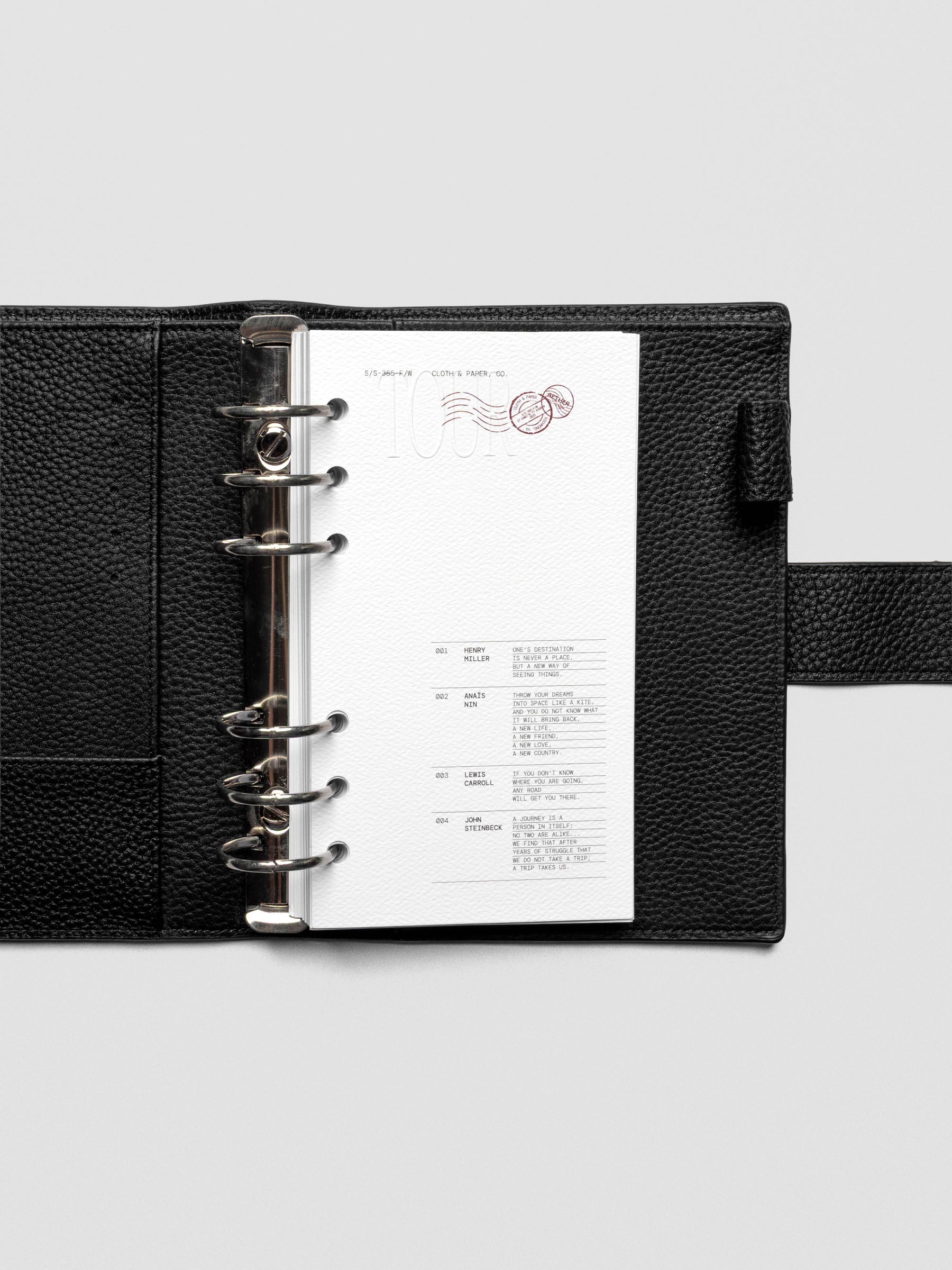 Back of Tour Dashboard Personal size with Cloth & Paper branding.