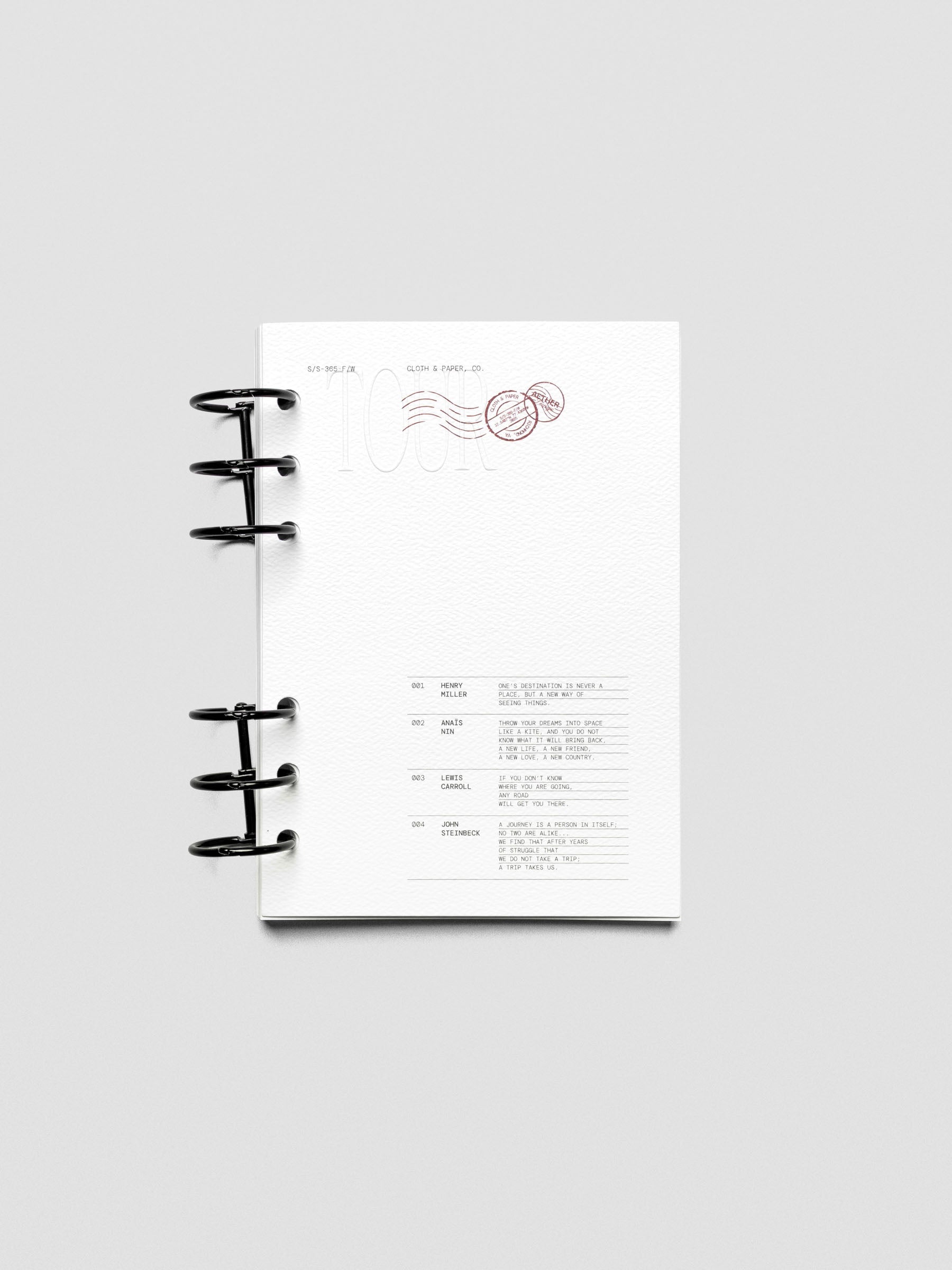 Reverse of Tour Dashboard Personal Wide showing Cloth & Paper stamp with red detail.