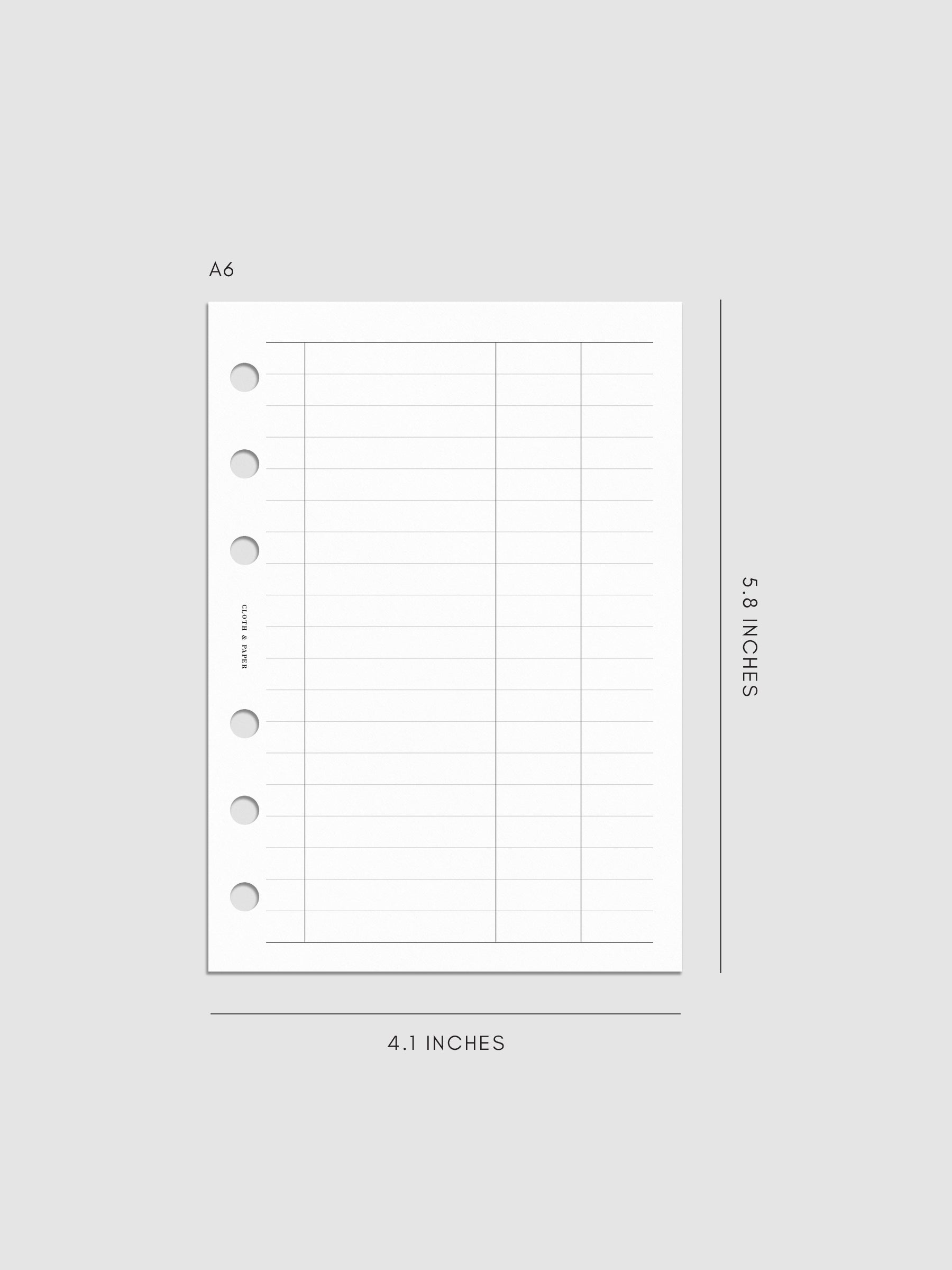 Digital mockup of insert in A6